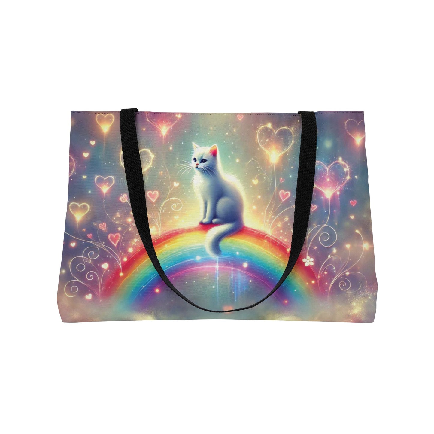 Rainbow Heart - Cat Lover - Weekender Tote Bag   