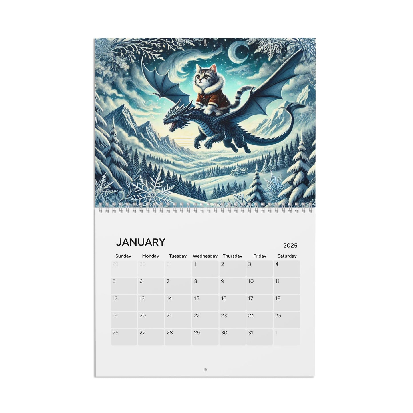 Fantasy - Cat Dragon Rider - Calendar (2025)   