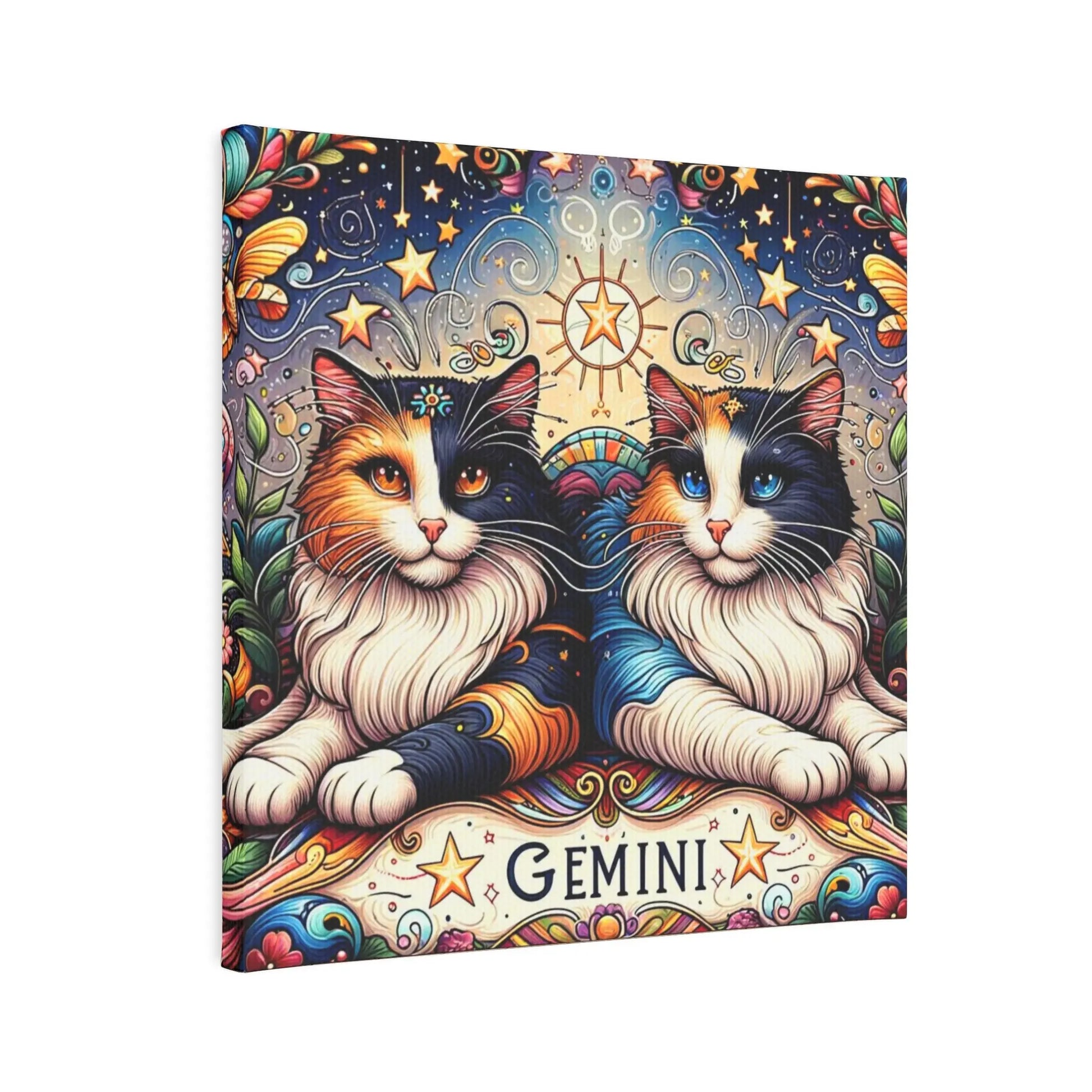 Gemini Zodiac - Cat Lover - Wall Art Decor 8x8   