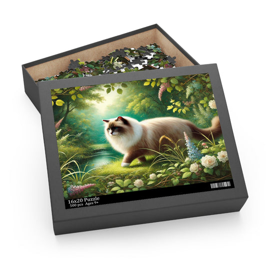 Nature Walk - Ragdoll Cat - Puzzle - Cat Lover Gift 120, 252, or 500 -piece options   