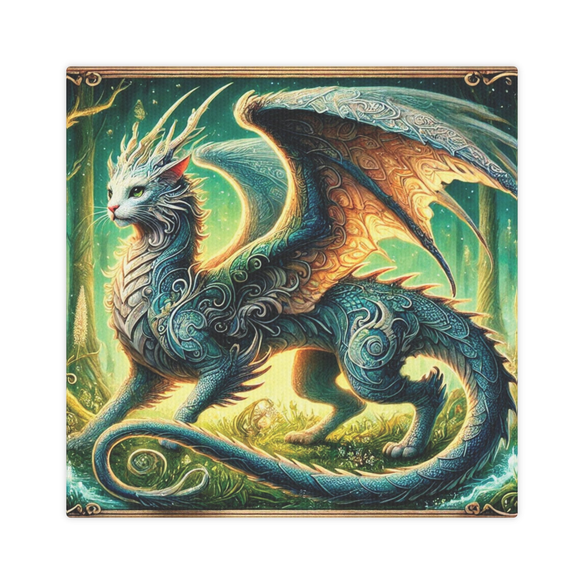 The Cragon - Cat Dragon  - Cat Lover - Wall Art Decor   