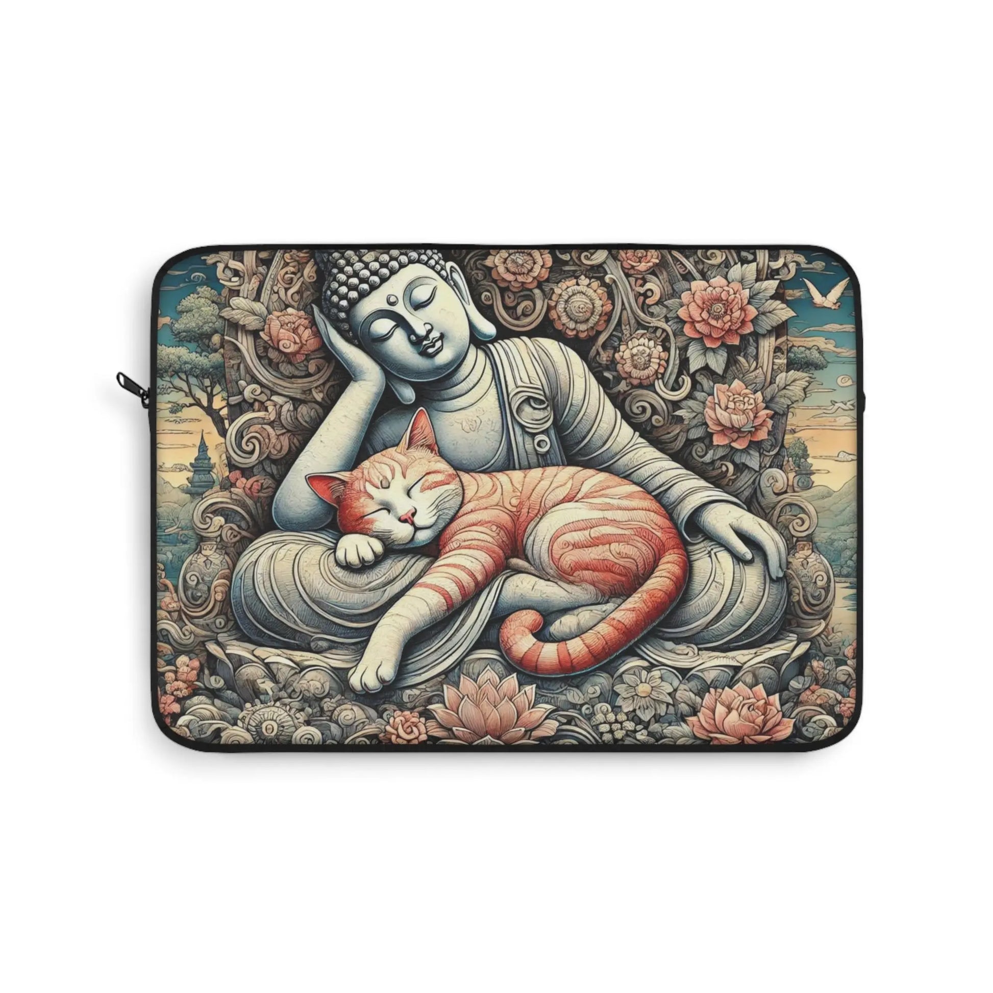 Resting Buddha Cat Naps - Cat Lover - Laptop Sleeve   