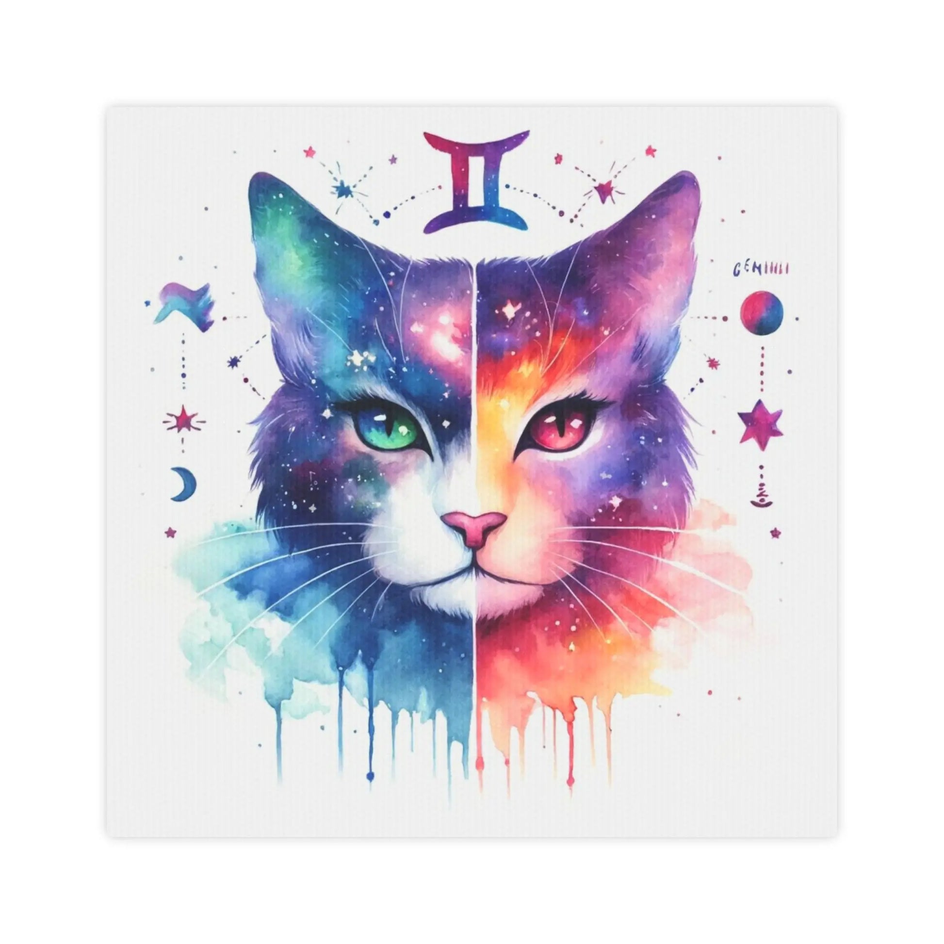 Gemini Zodiac - Cat Lover - Wall Art Decor   