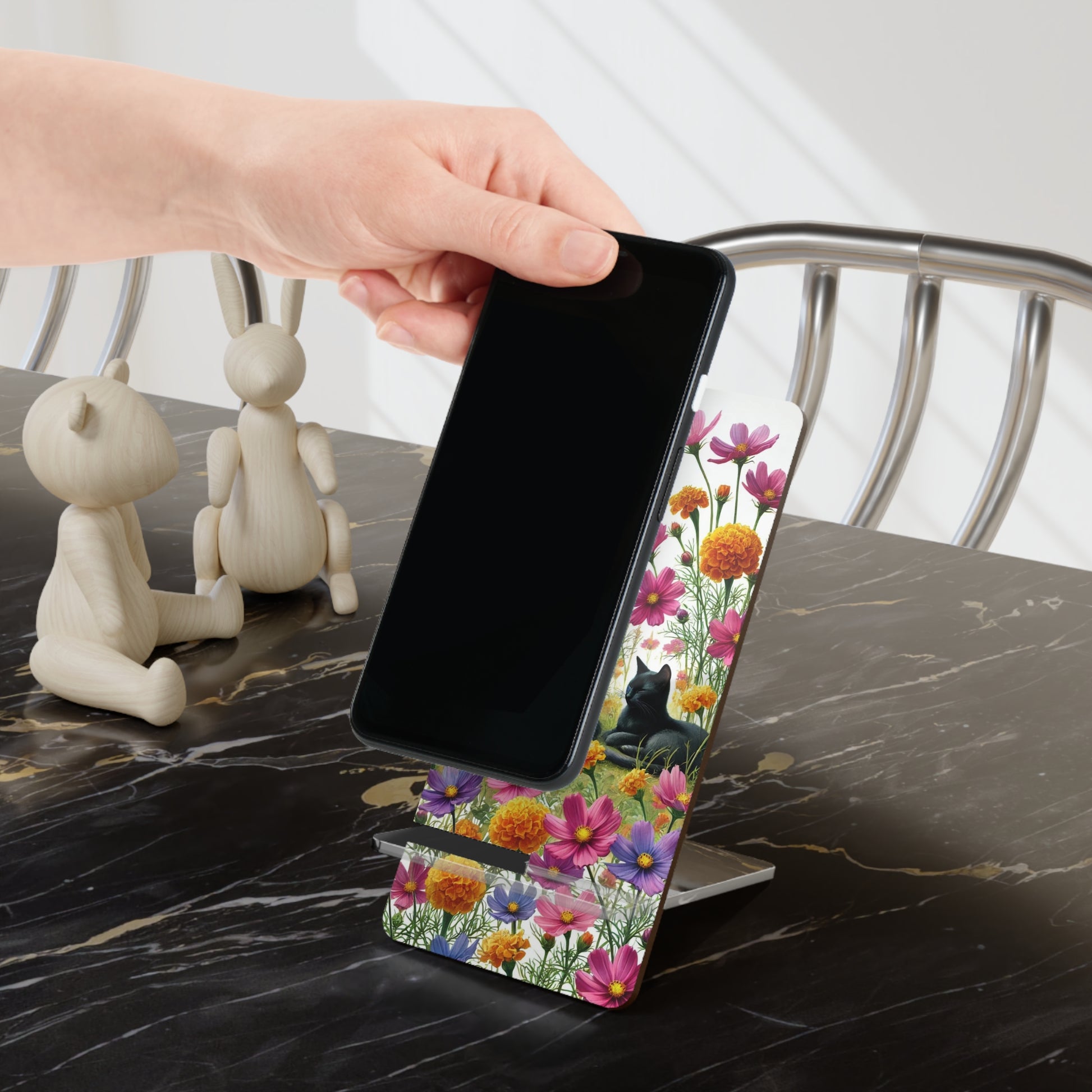 October Birth Flower - Cat Lover - Mobile Display Stand for Smartphones   