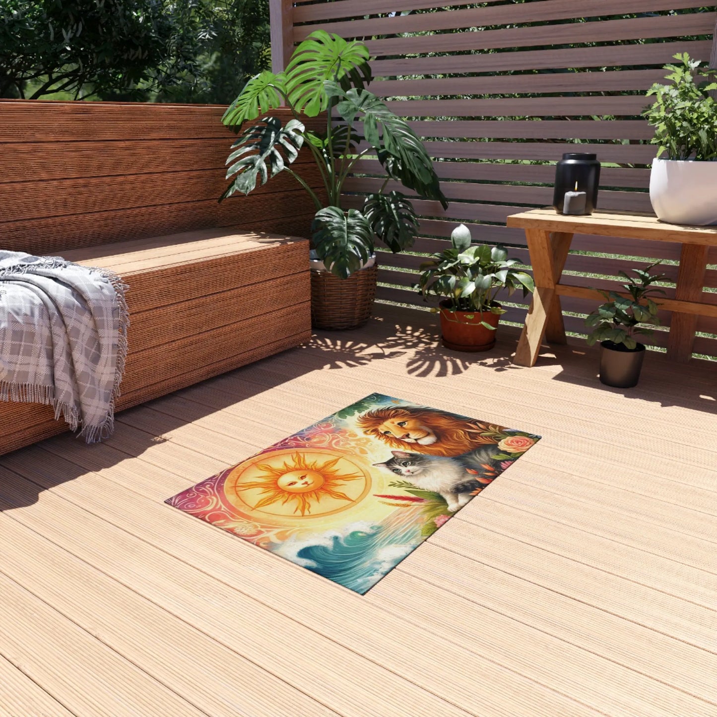 Leo Zodiac - Cat Lover - Indoor/Outdoor Rug   