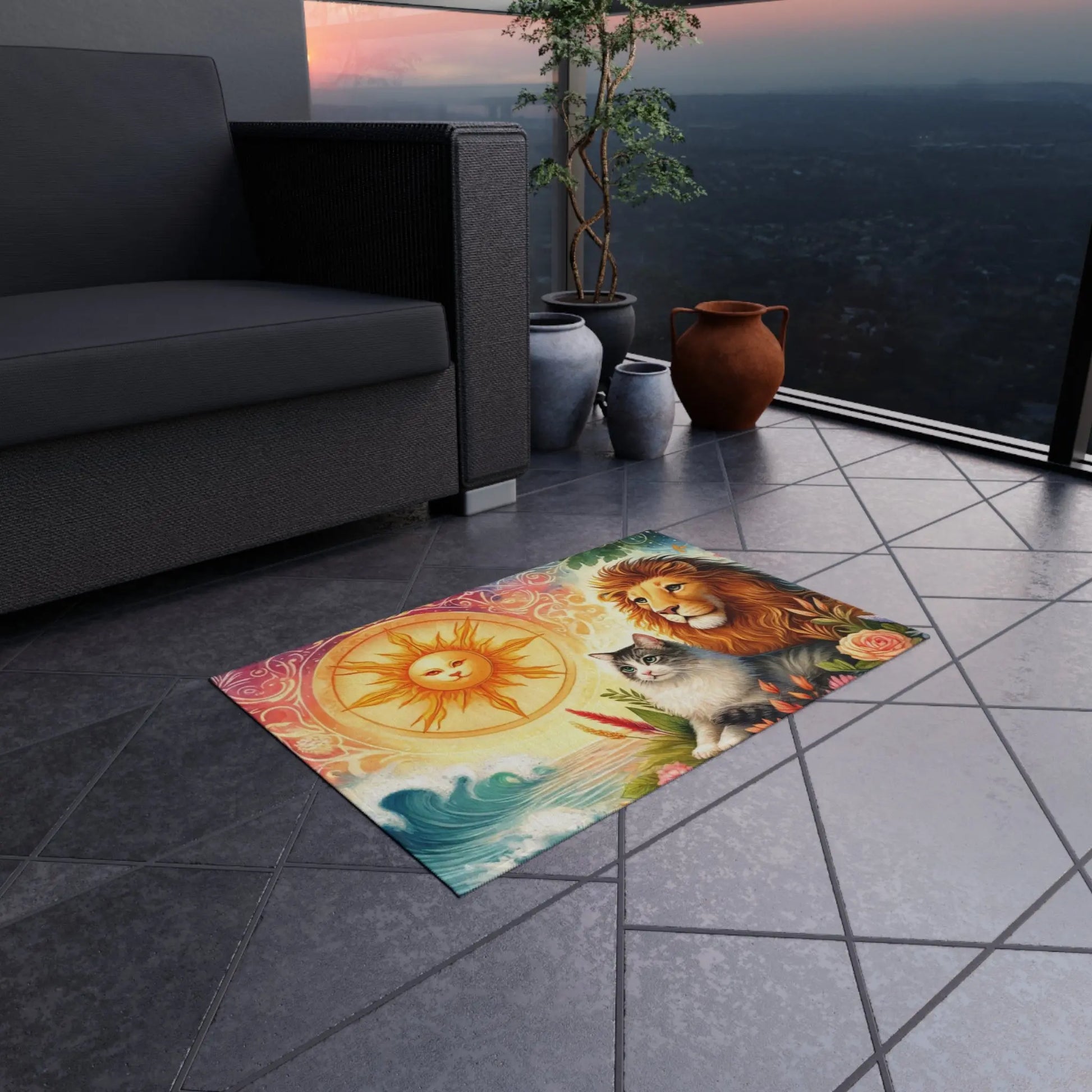 Leo Zodiac - Cat Lover - Indoor/Outdoor Rug   