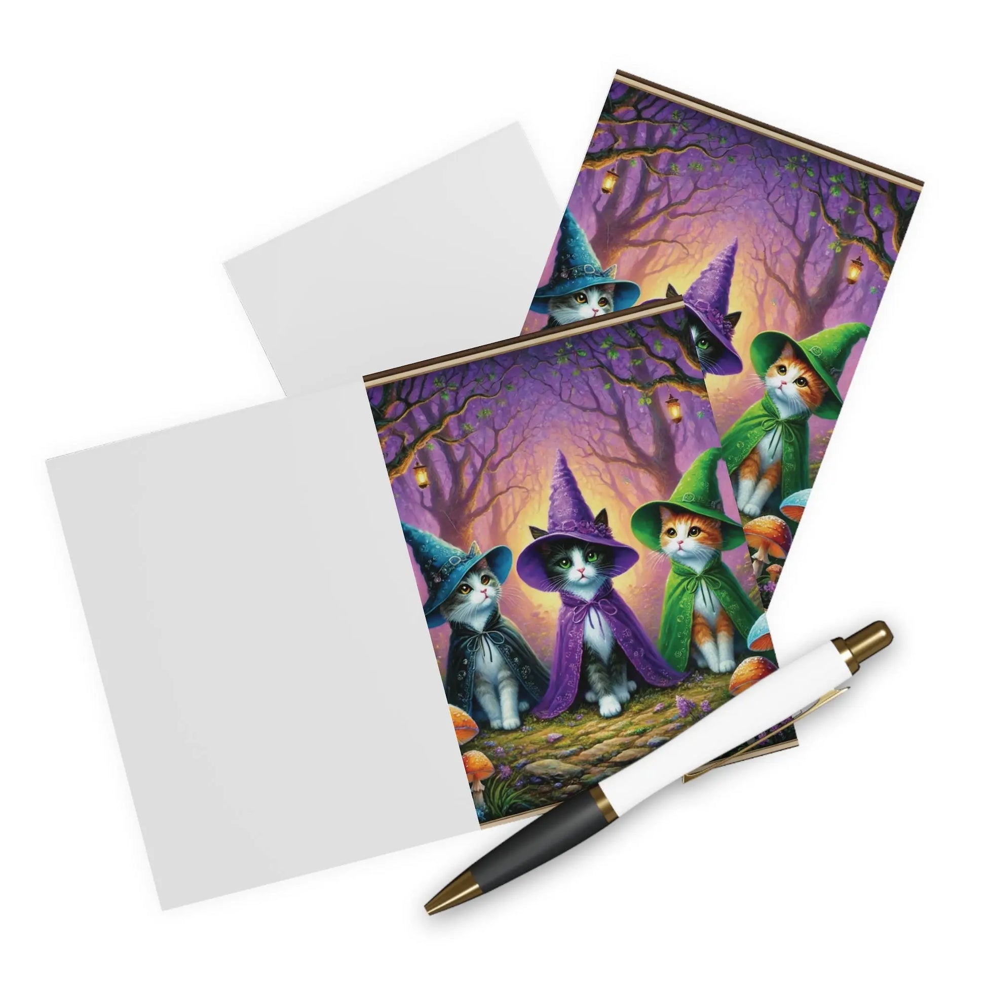 Halloween - Cat Witches Greeting Cards (5 Pack)   