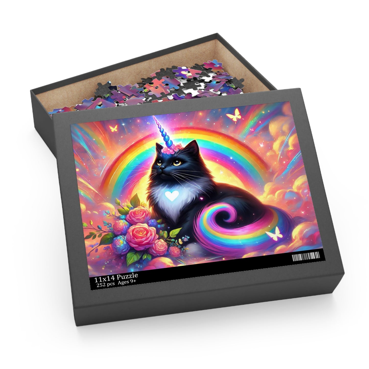 Pink Dreams - Cats Unicorns Rainbows and Butterflies - Cat Lover Gift 120, 252, or 500 -piece options   