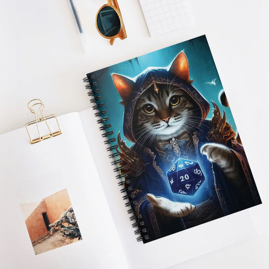 Dungeons and Dragons Wizard - Cat Lover - Spiral Notebook - Ruled Line - Montecore PawPrints