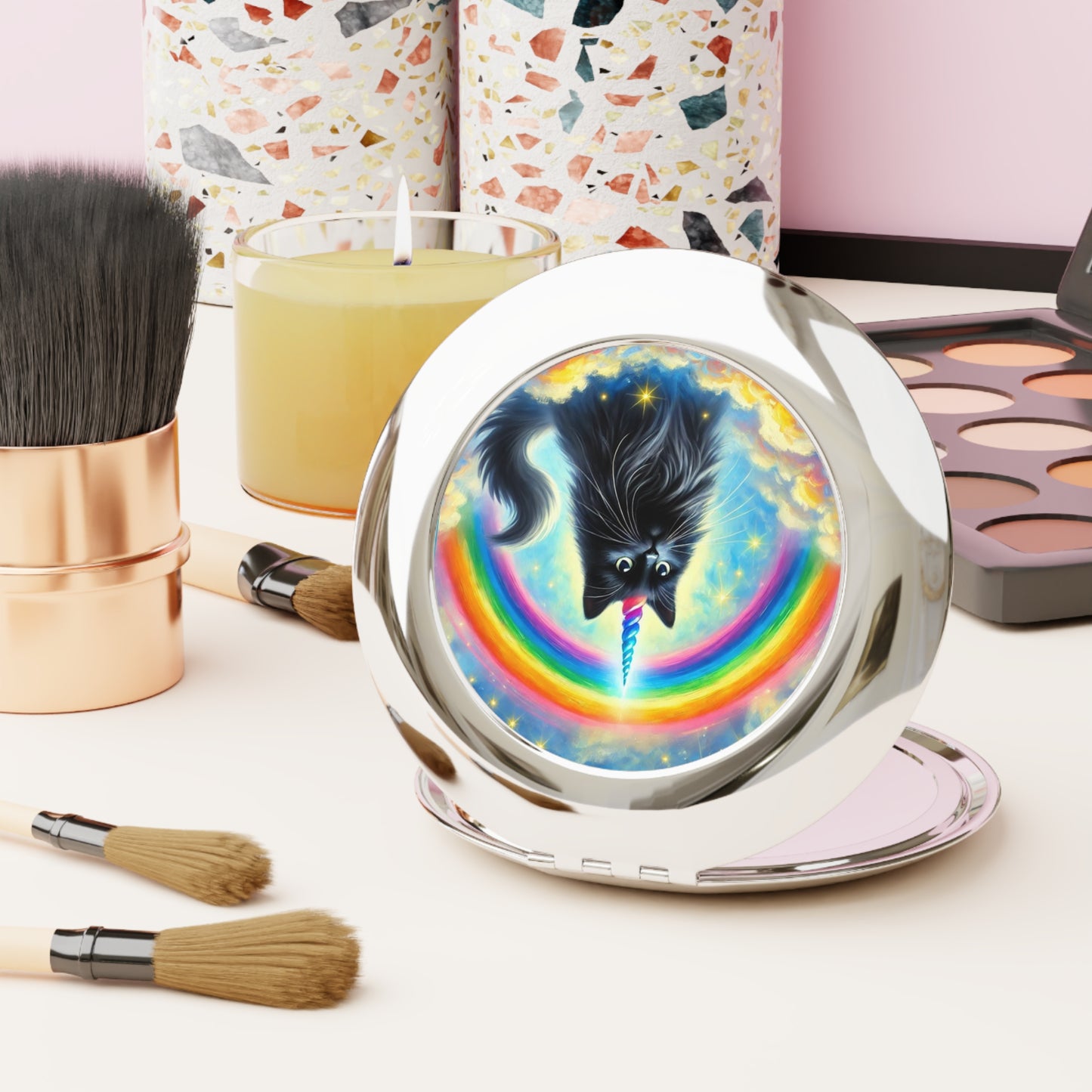 Caticorn - Cat Unicorn Fashion - Compact Travel Mirror   