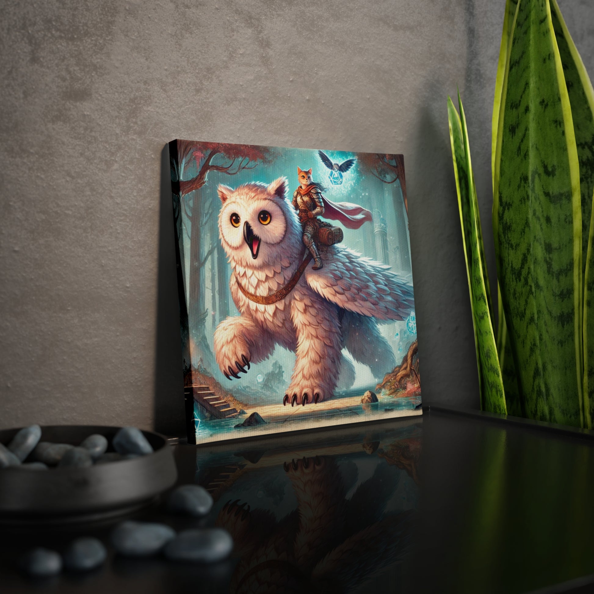 Dungeons and Dragons - Owl Bear - Cat Rider - Wall Art Decor   