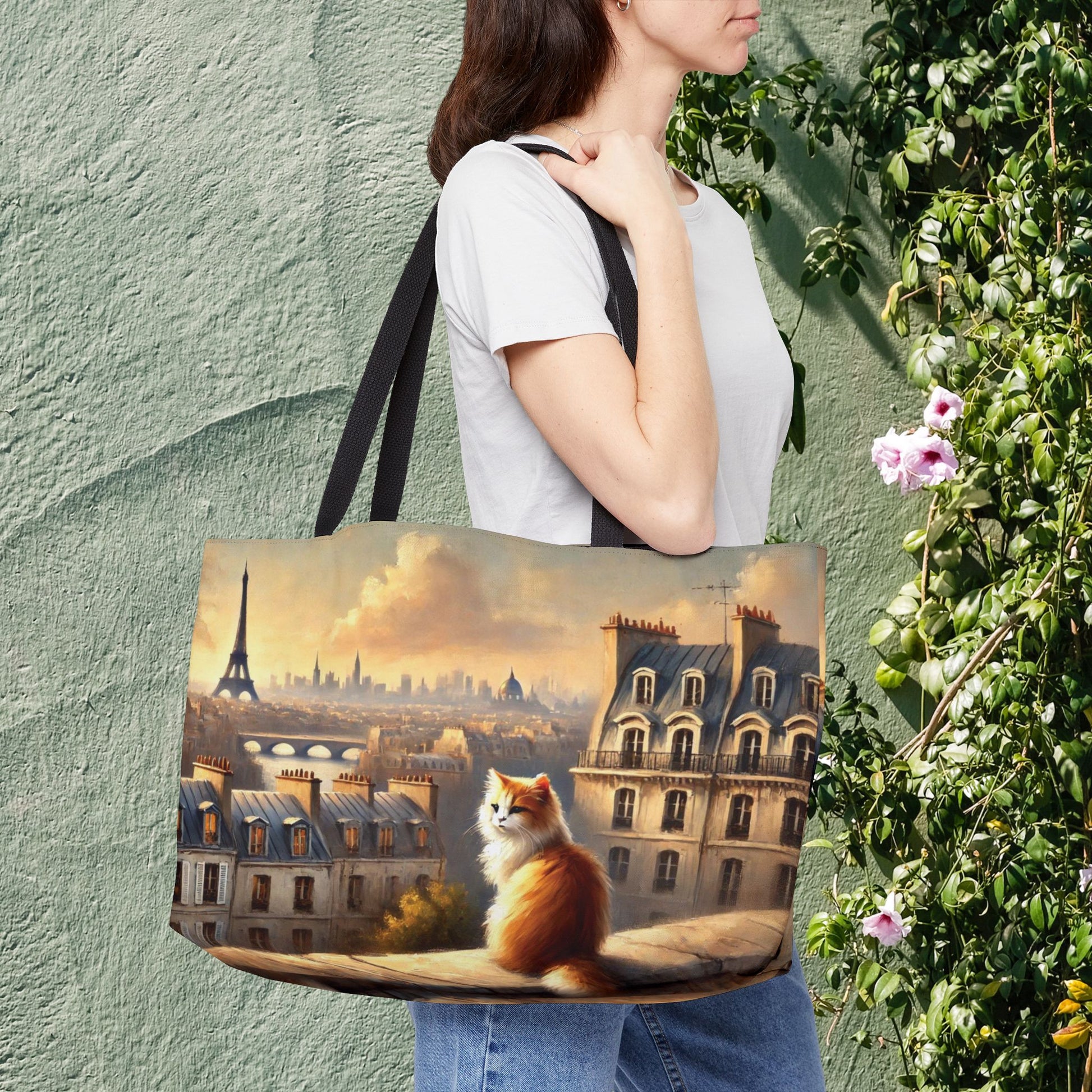 Paris City View - Cat Lover - Weekender Tote Bag   