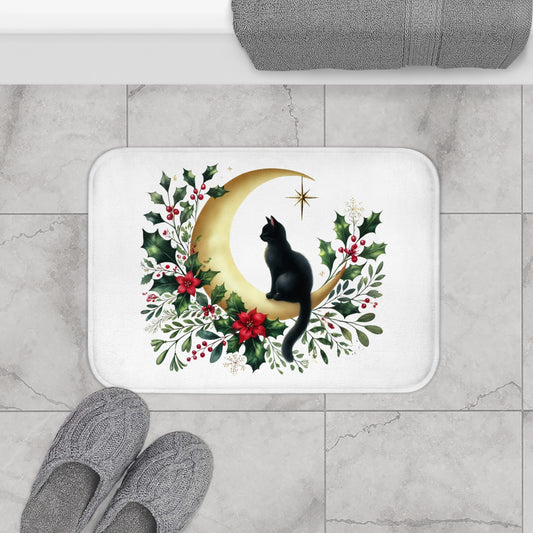 Winter Moon - Cat Lover - Bath Mat -24x17   