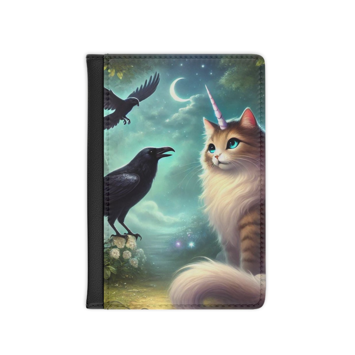 Caticorn and the Crow - Cat Unicorn - Passport Cover   