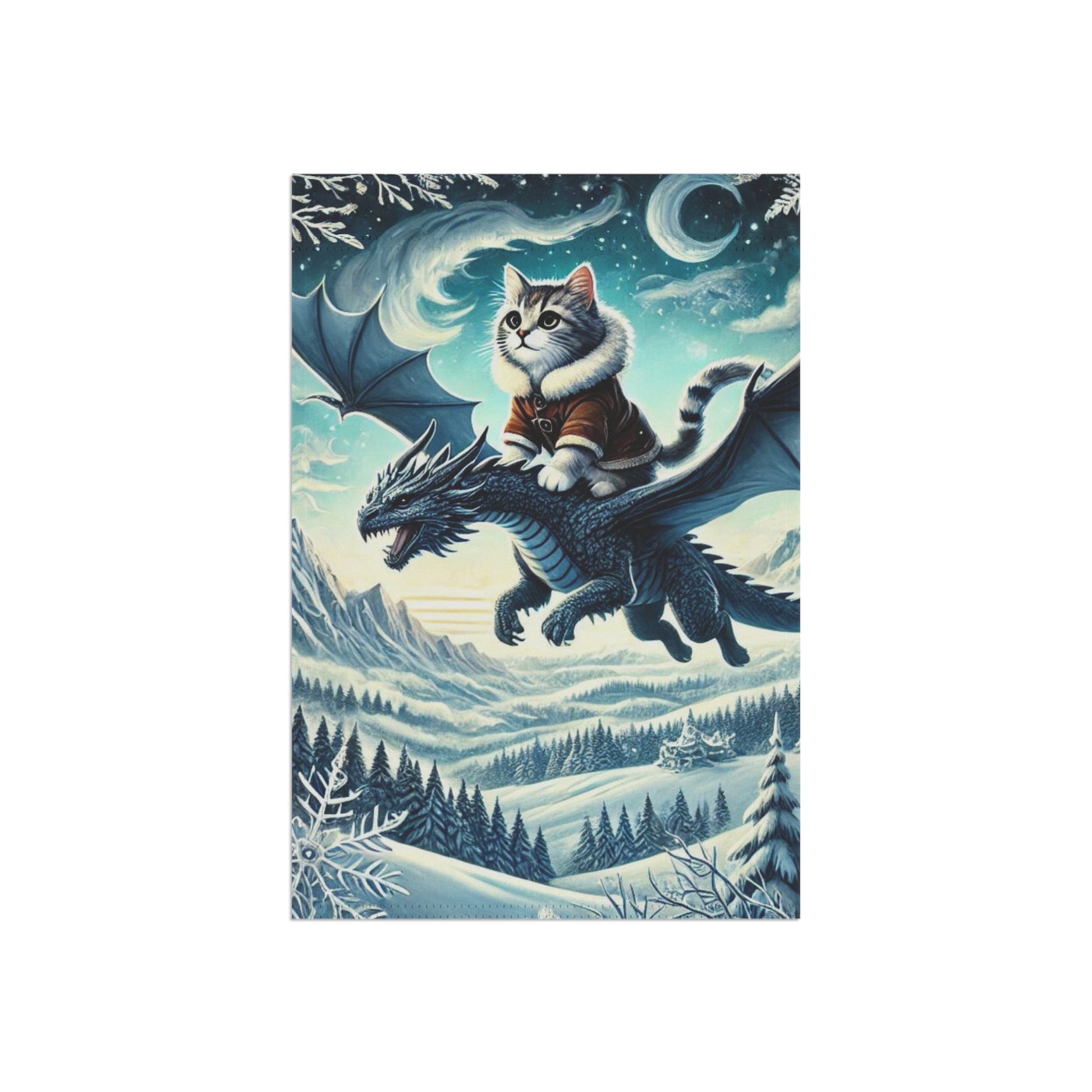 Winter Dragon Adventures - Cat Lover - Garden & House Banner   