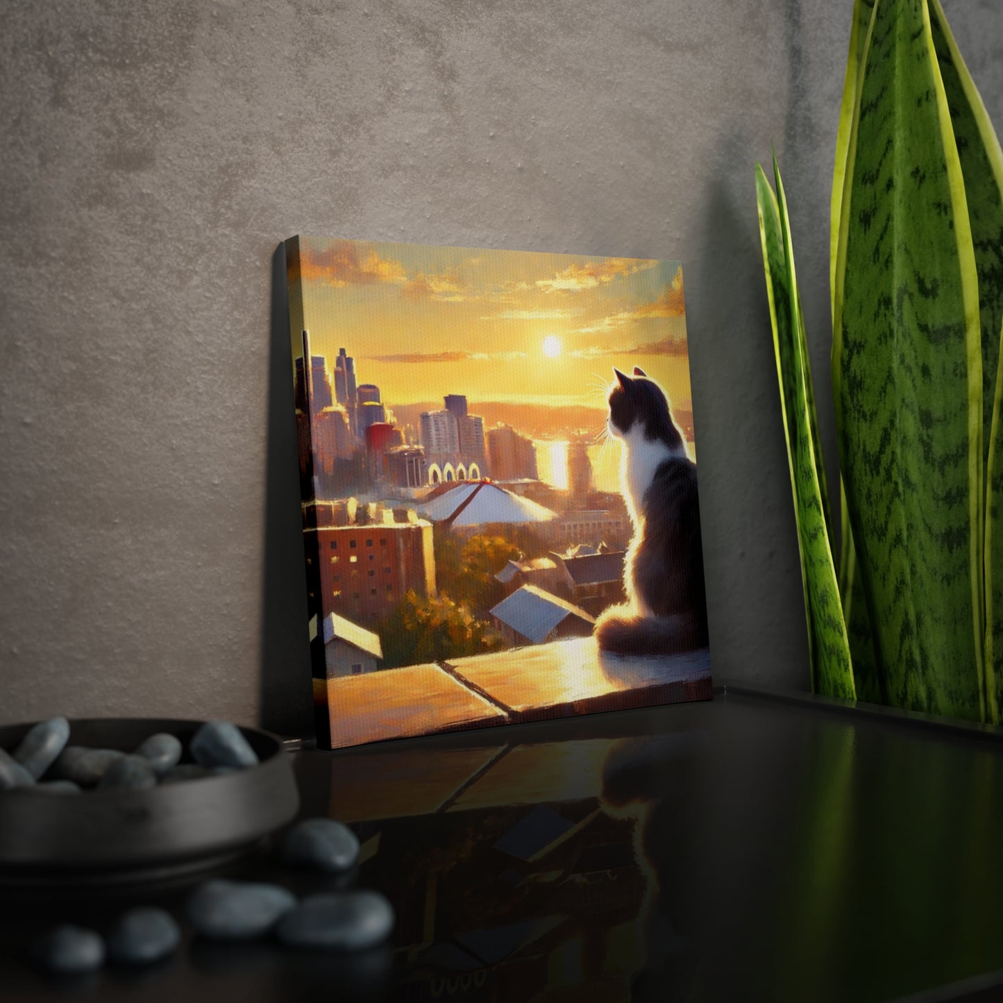 City Sunset - Cat Lovers - Wall Art Decor   