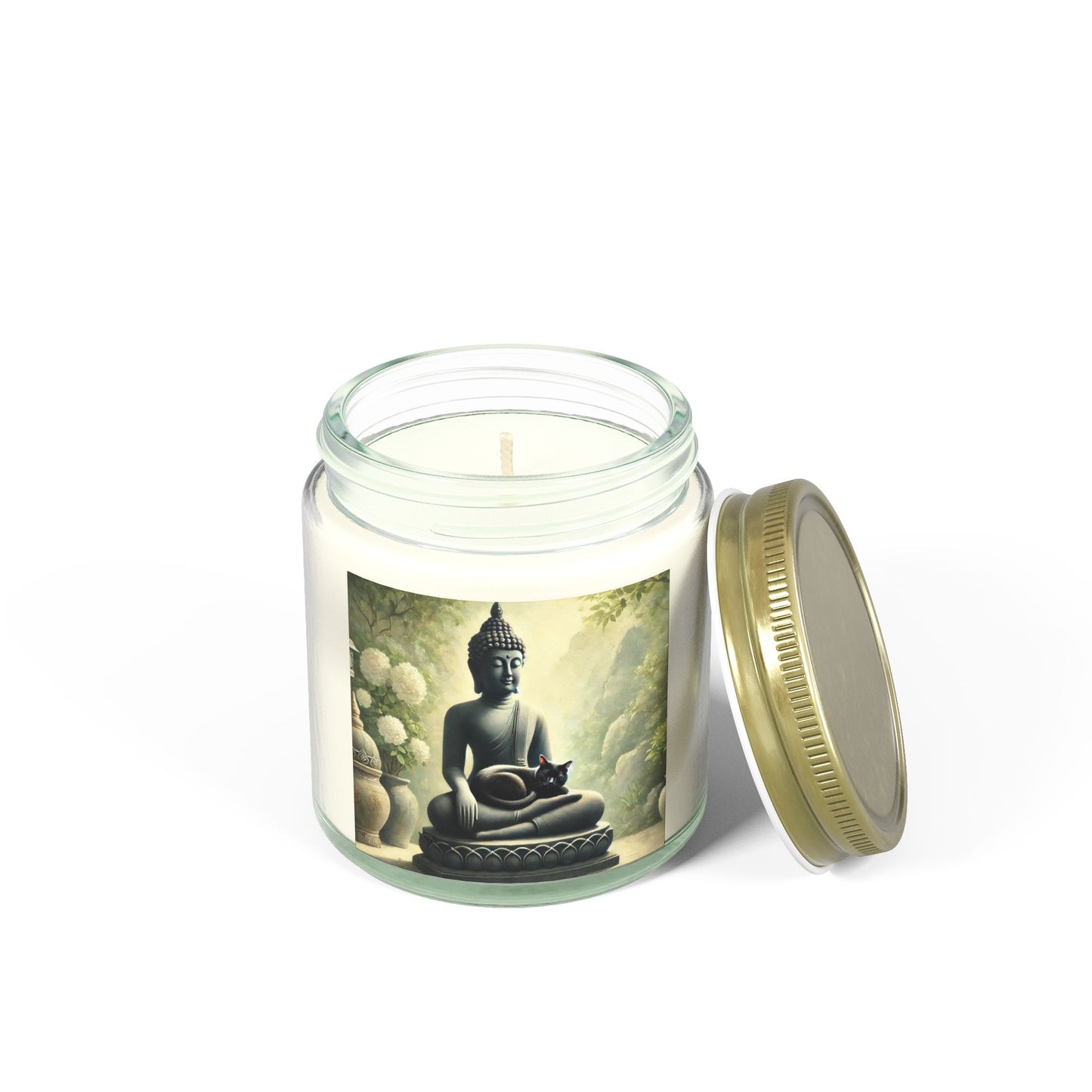 Cat Naps With Buddha - Scented Coconut Apricot Candles 4oz   