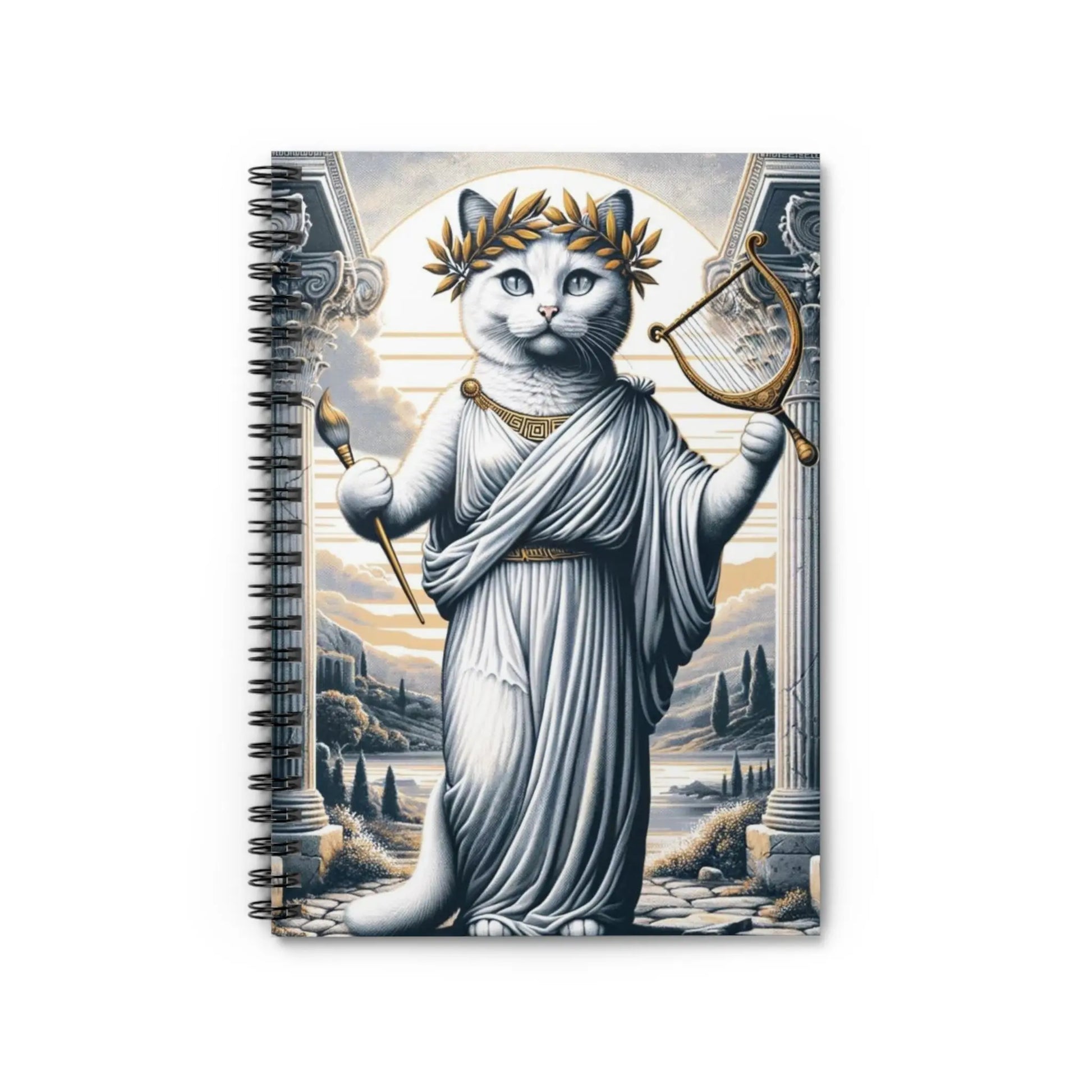 Cat Muse Goddess - Spiral Notebook - Ruled Line - Montecore PawPrints