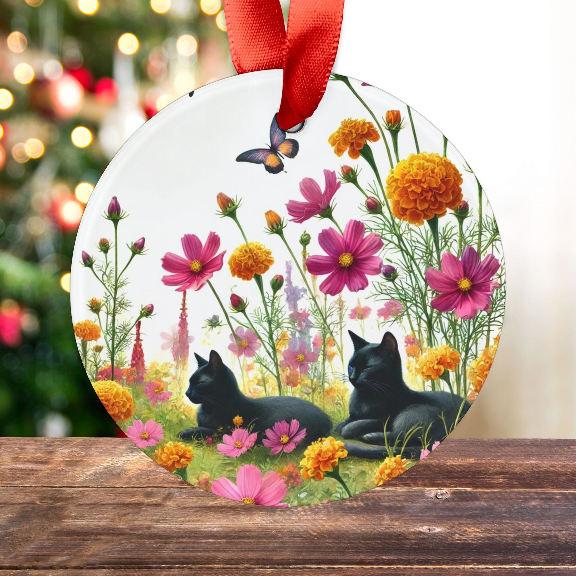 October Birth Flower - Cat Lover - Ornament   