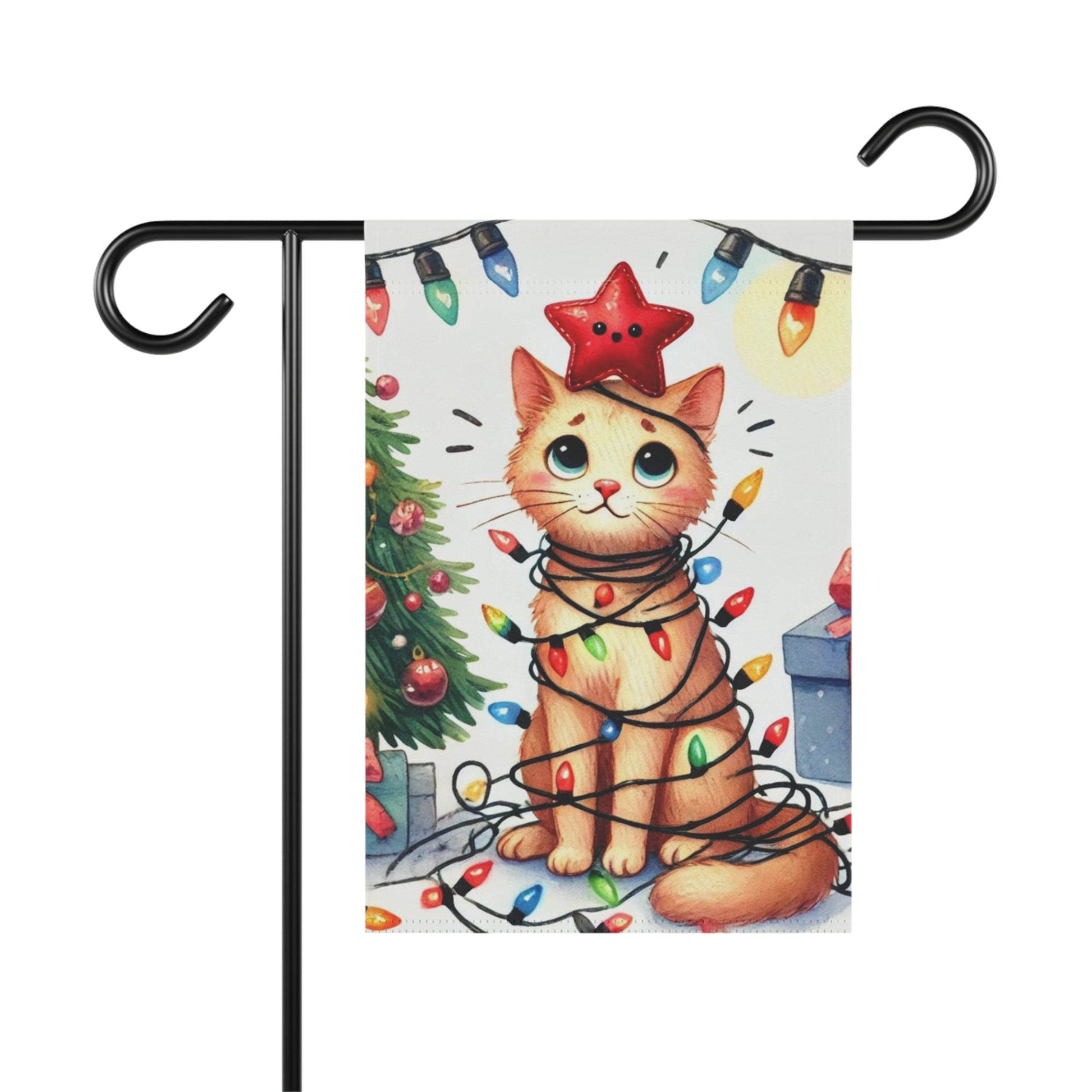 Cat Christmas Tree - Garden & House Banner   