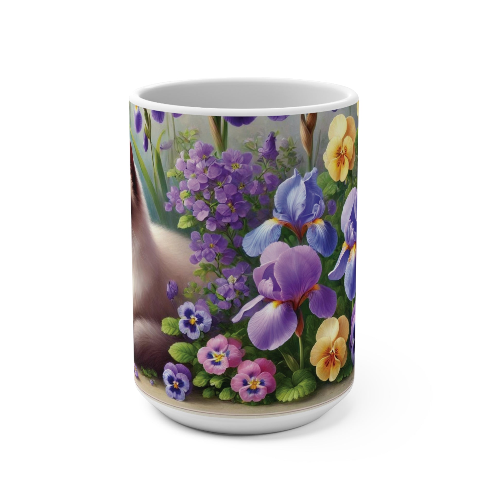 February Birth Flowers - Cat Lover - Mug 15oz   