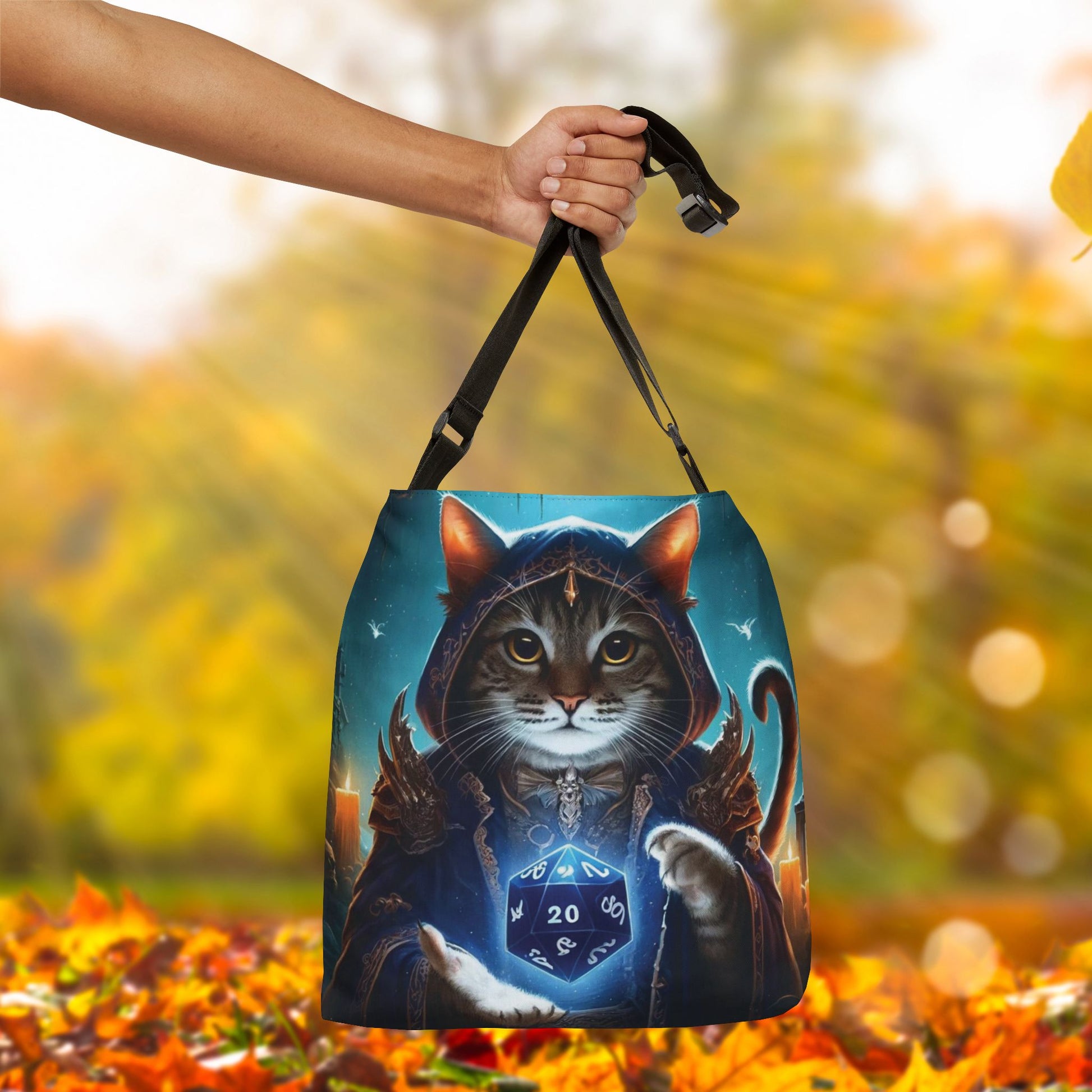 Dungeons and Dragons Cat Sorcerer - Adjustable Strap Tote Bag   