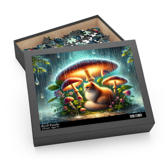 Mushroom Magic Puzzle - Cat Lover Gift 120, 252, or 500 -piece options   