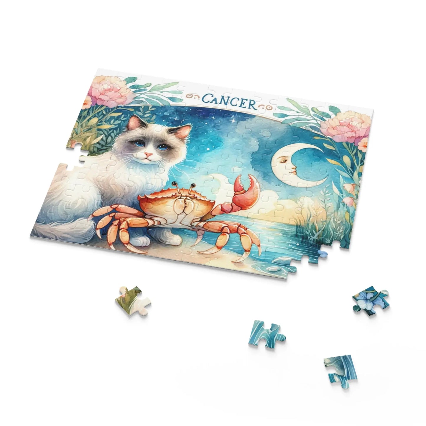 Cancer Zodiac Birthday Puzzle - Cat Lover Gift 120, 252, or 500 -piece options - Montecore PawPrints