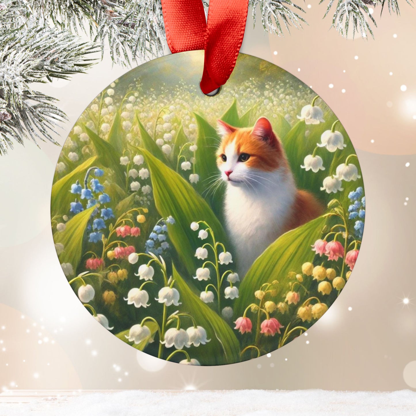 May Birth Flower - Cat Lover - Ornament   