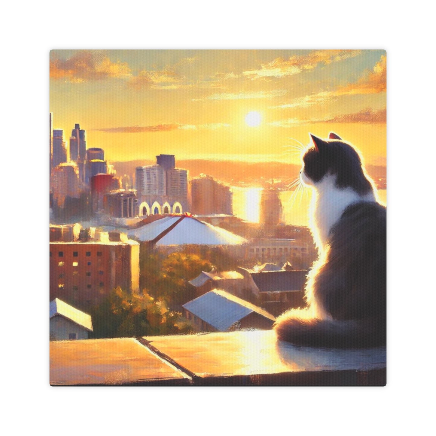 City Sunset - Cat Lovers - Wall Art Decor   