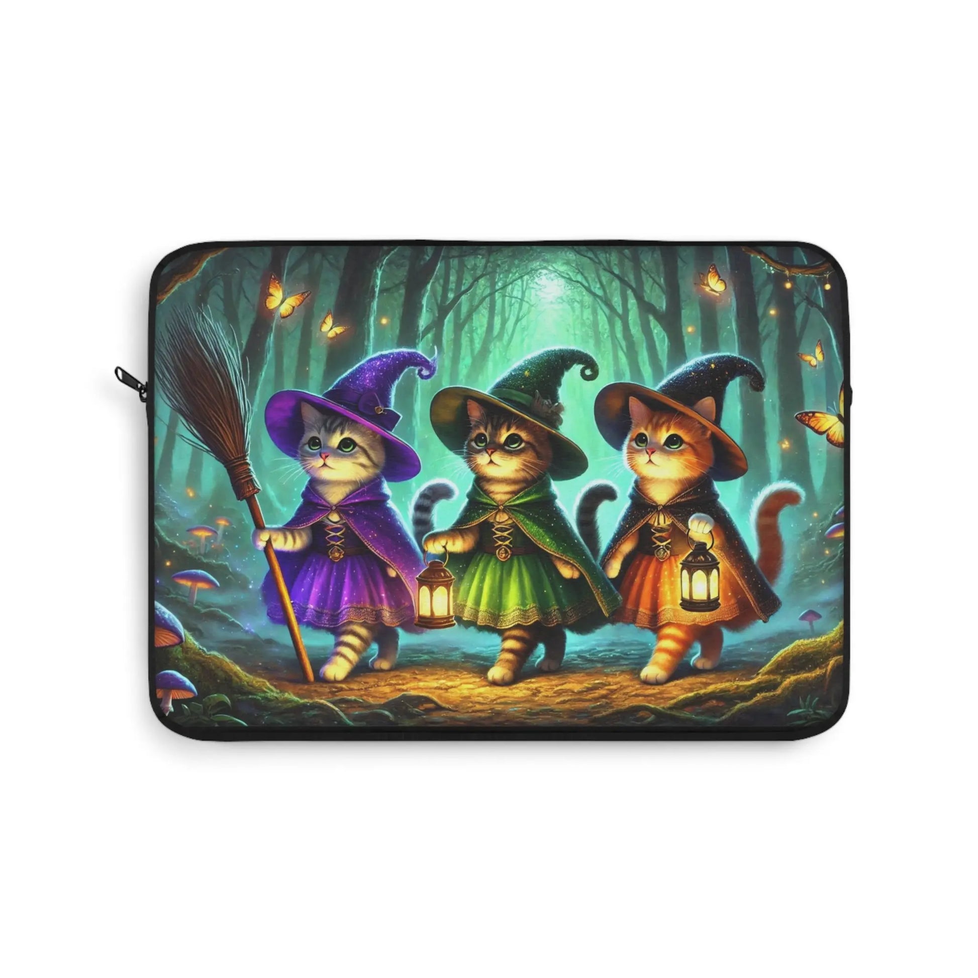 Halloween Decor - Cat Witches - Laptop Sleeve   