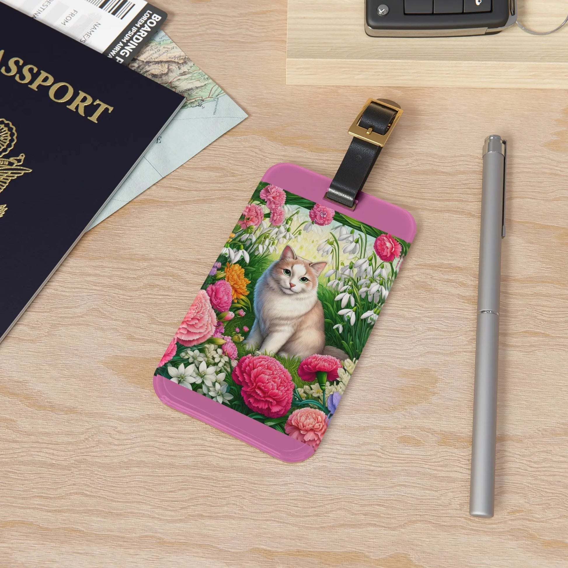 January Birth Flower - Luggage Tag - Travel Birthday Gift - Montecore PawPrints