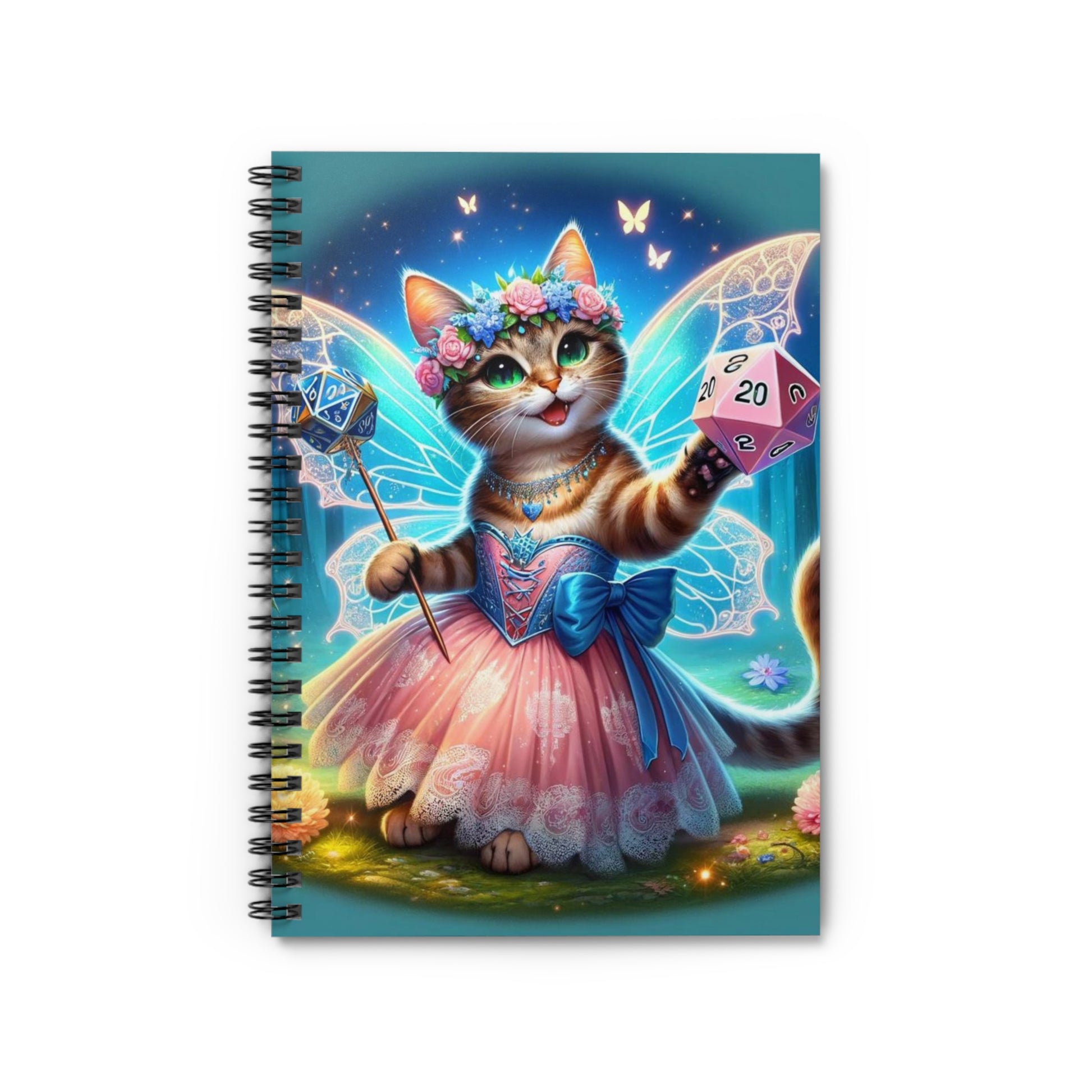 Dungeons and Dragons Cat Fairy - Spiral Notebook - Ruled Line - Montecore PawPrints