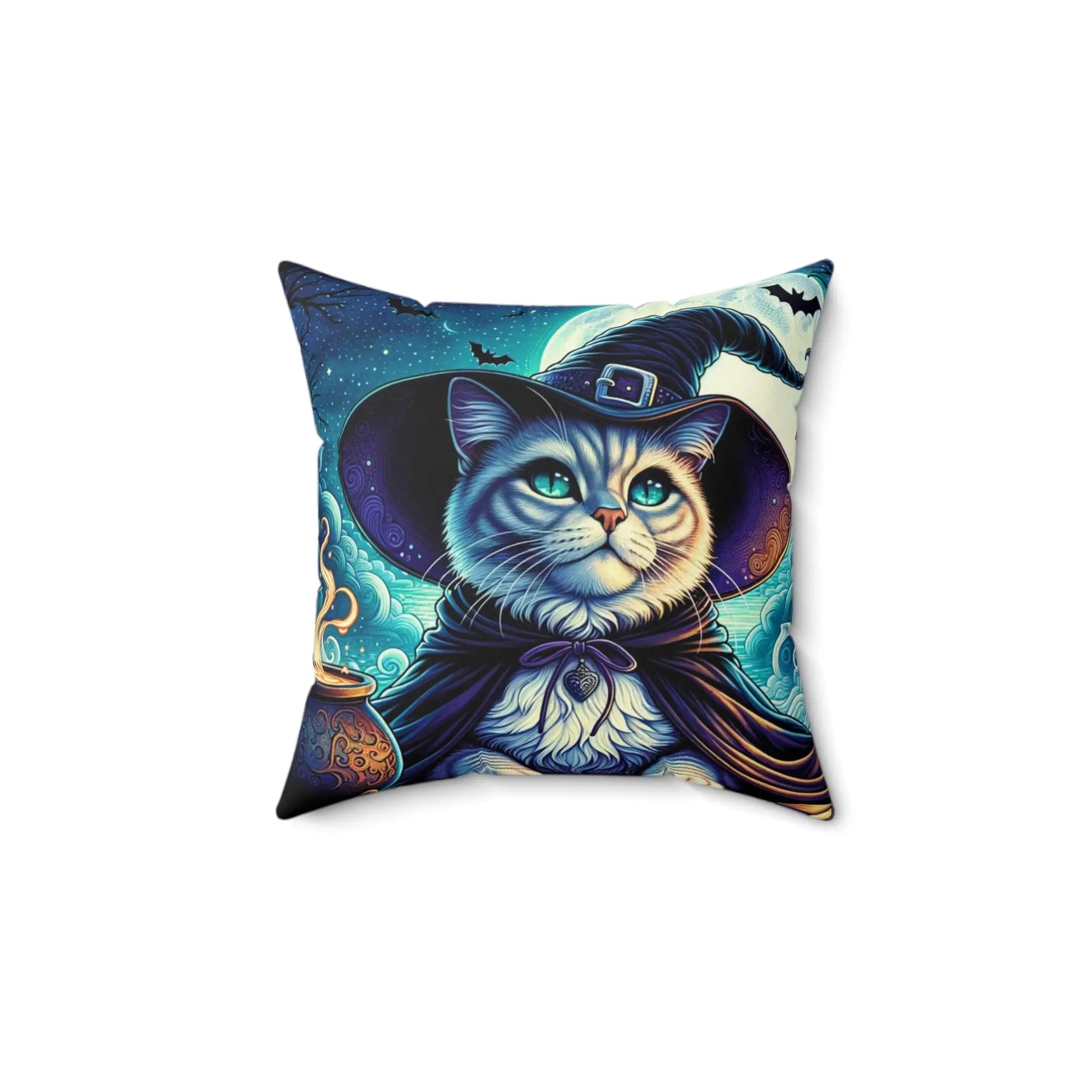 Witchy Cat - Spun Polyester Square Pillow   