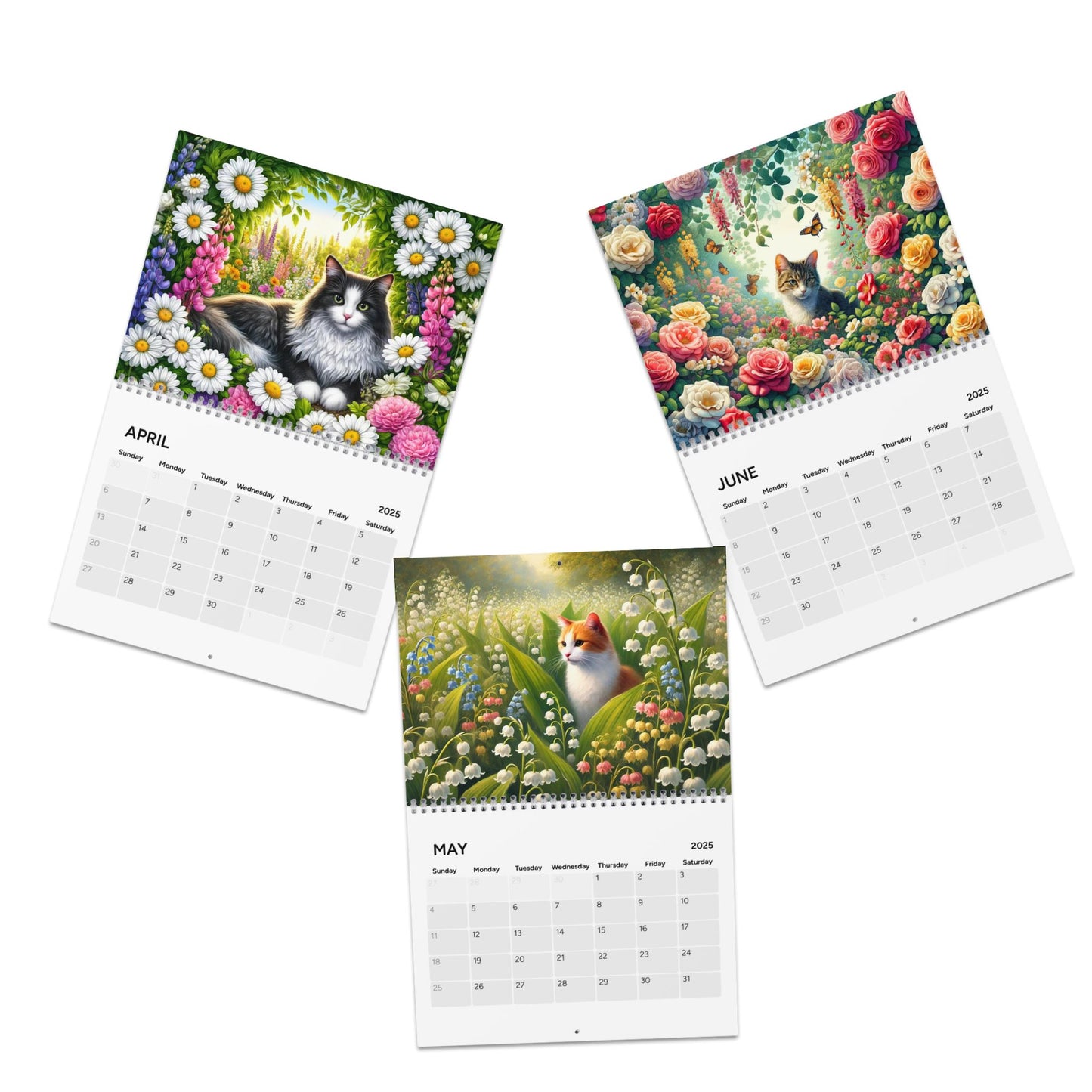 Cats and Birth Month Flowers - Calendar (2025)   