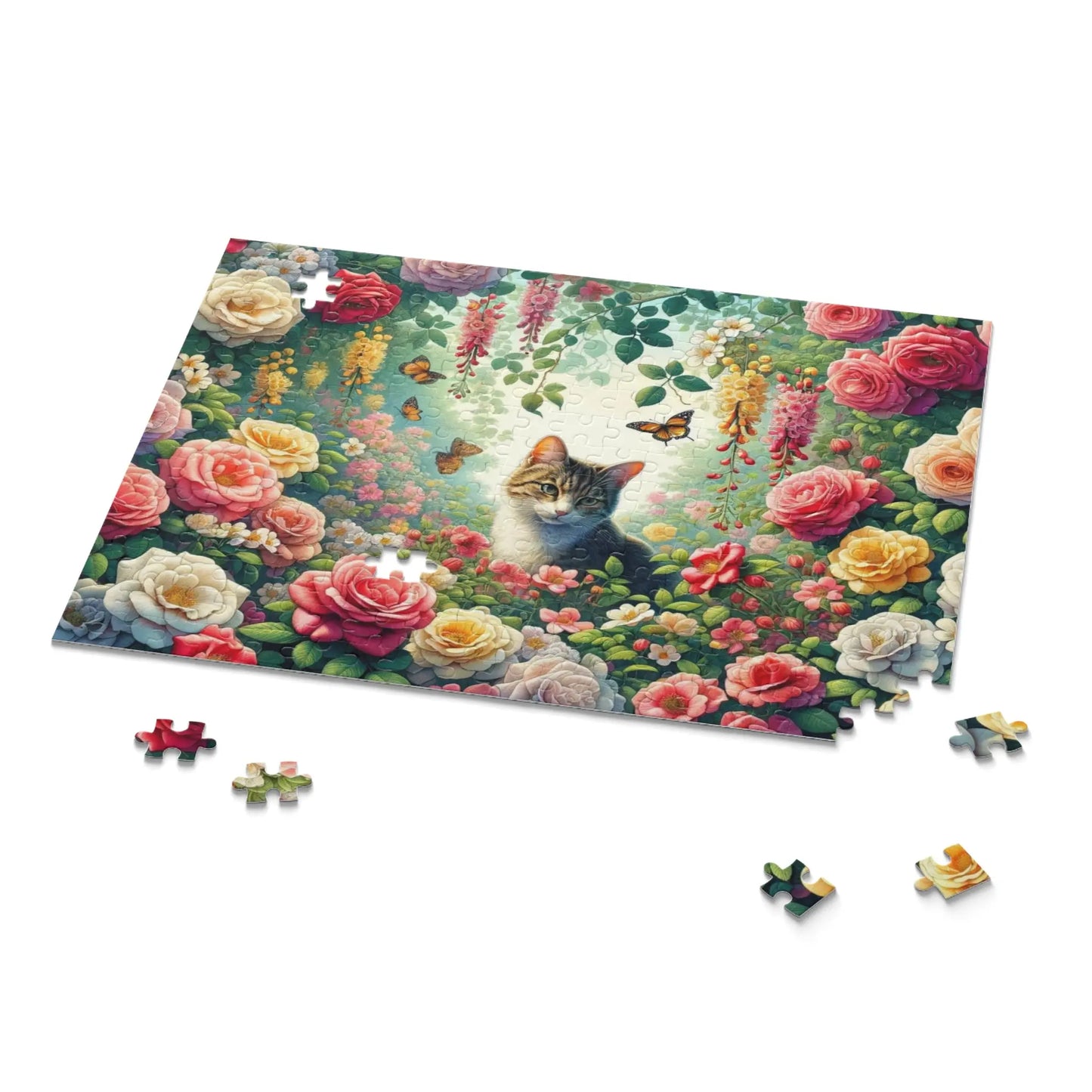 June Birthday Flower Puzzle - Cat Lover Gift - 120, 252, 500-Piece Jigsaw Puzzle - Montecore PawPrints