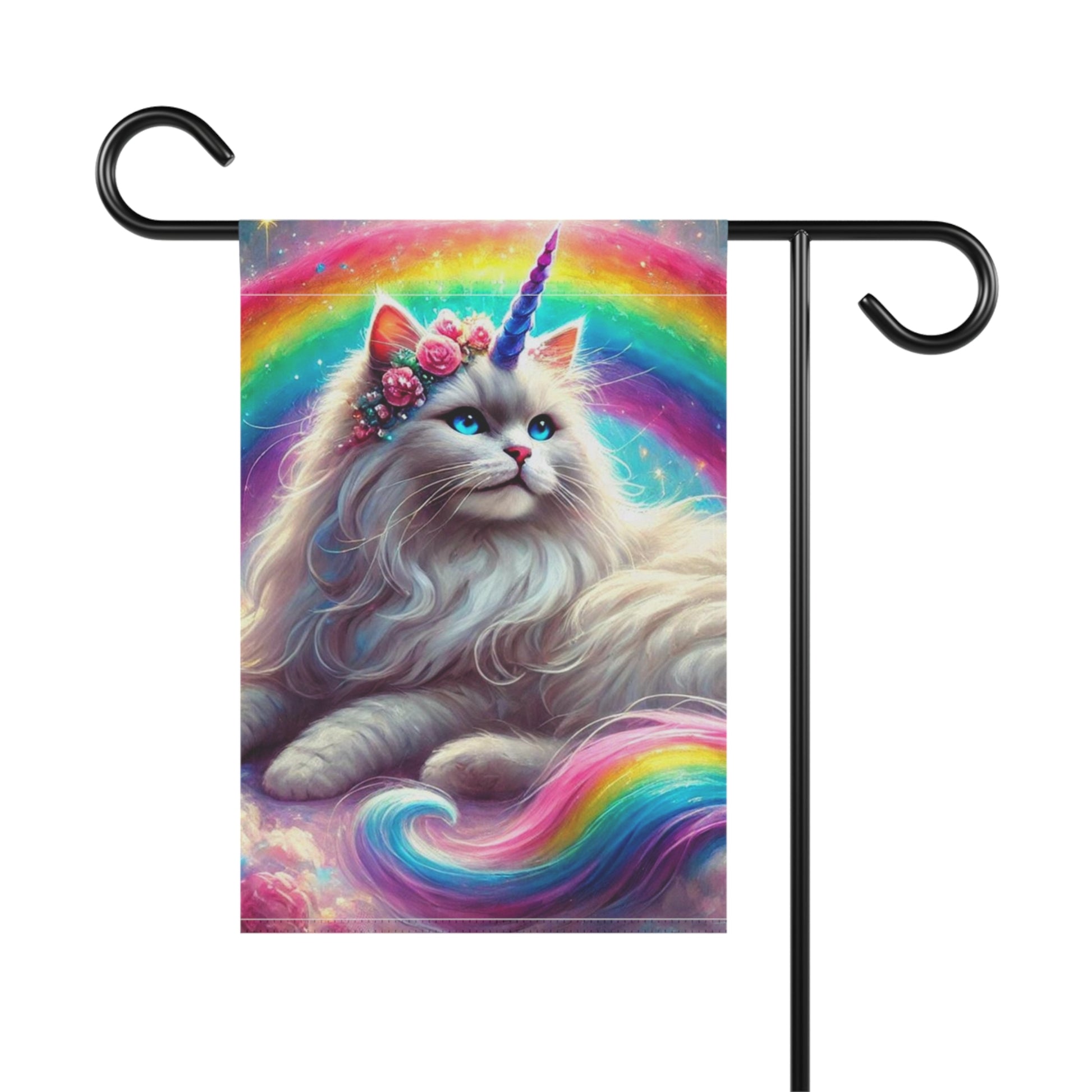 Rainbow Caticorn - Cat Unicorn - Garden & House Banner   