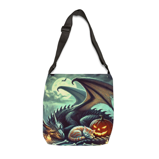 Trick or Treat Bag - Dragon Candy Protection - Cat Lover Halloween - Adjustable Tote Bag (AOP)   