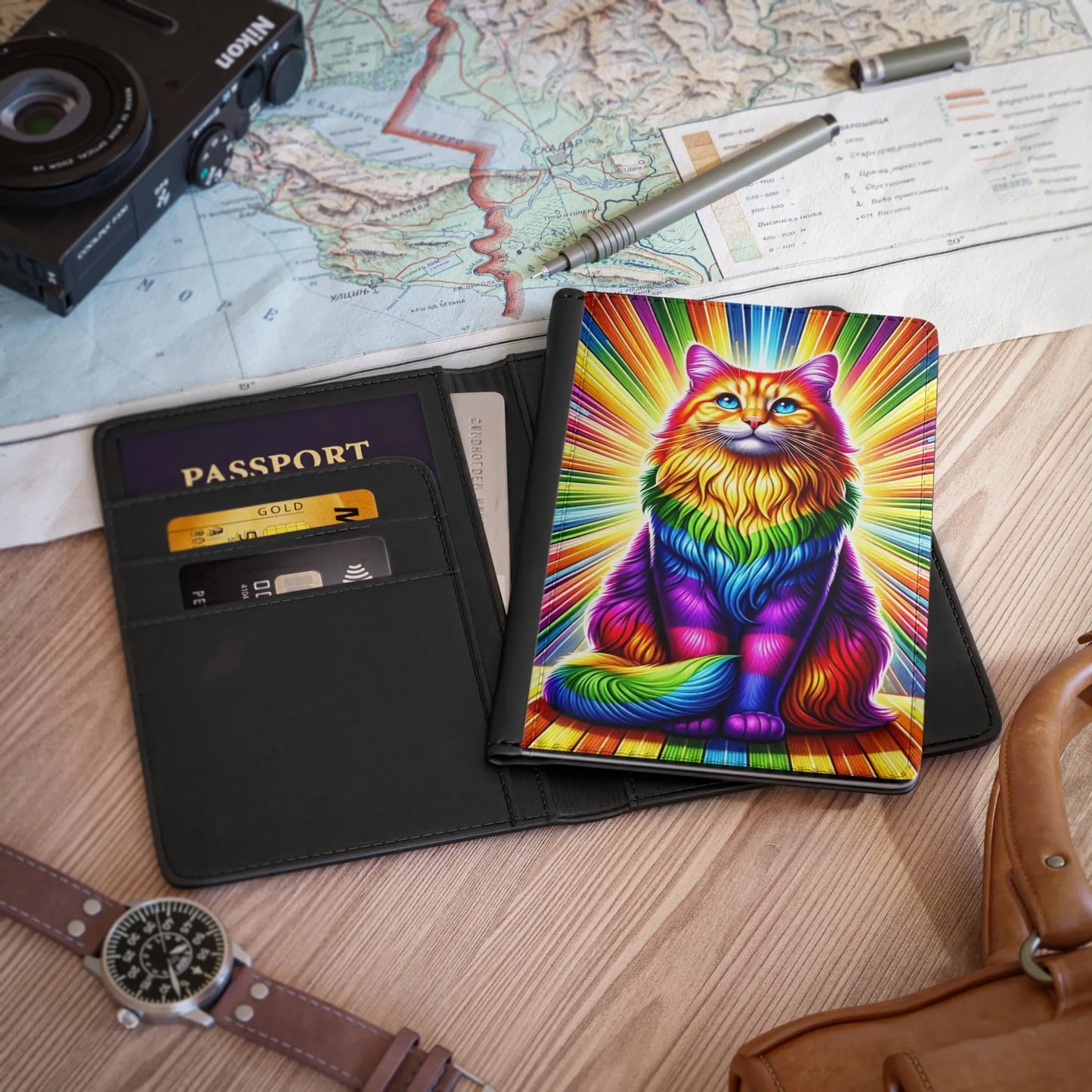 Fluffy Rainbow Cat - Passport Cover - Montecore PawPrints