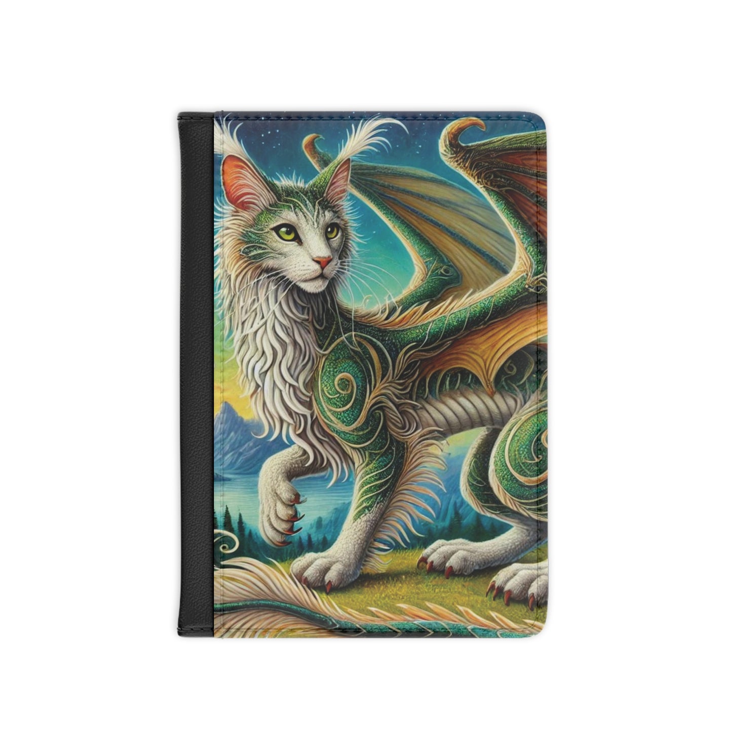 The Cragon - Cat Dragon - Travel Wallet  - Passport Cover   