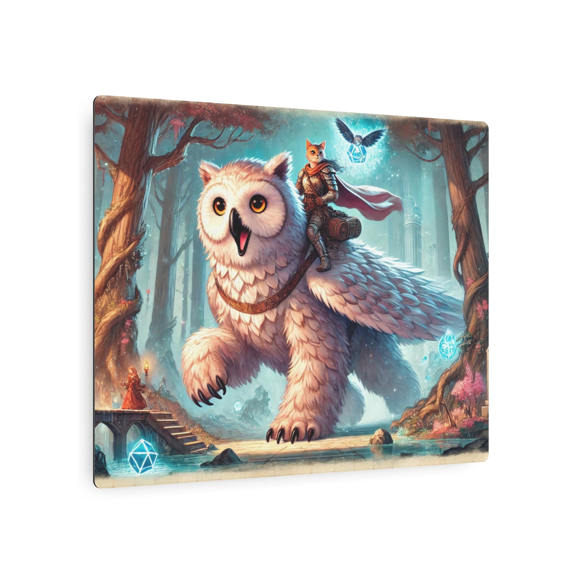 Owl Bear - Cat Lover - Dungeons and Dragons Metal Art Sign   