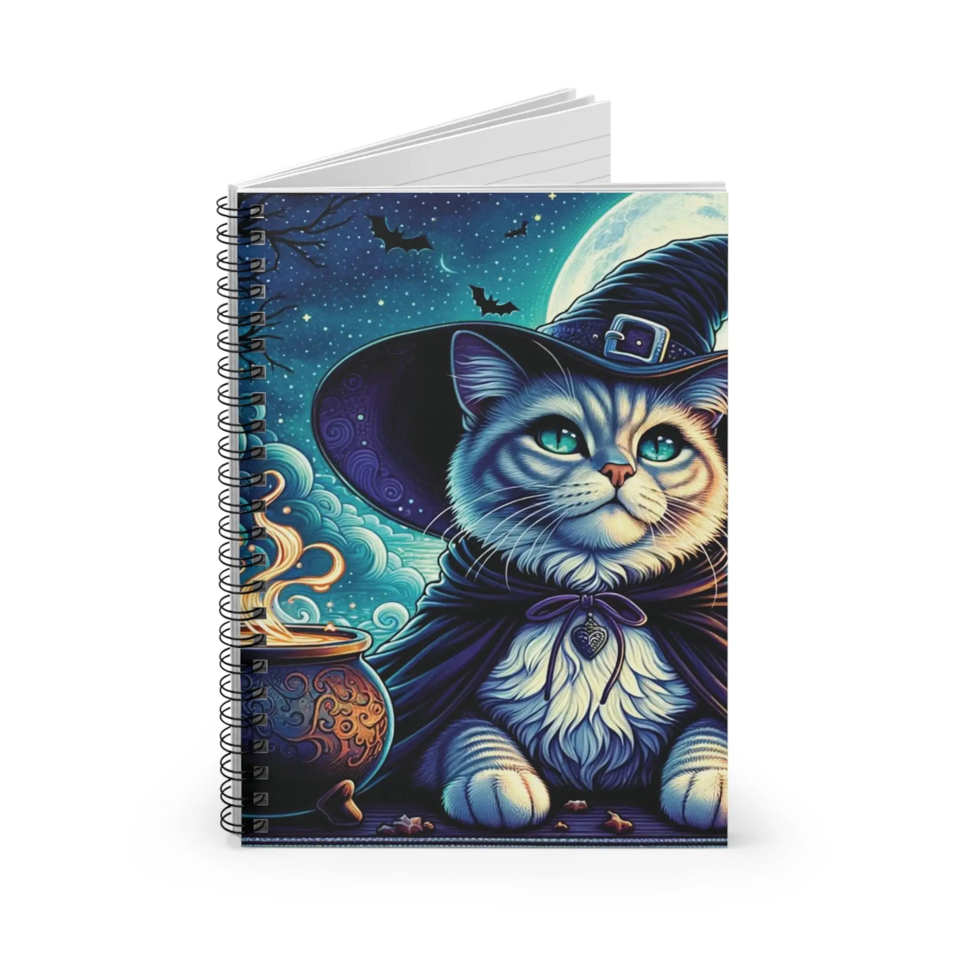 Witchy Cat Magic Potion Maker - Spiral Notebook - Ruled Line - Montecore PawPrints