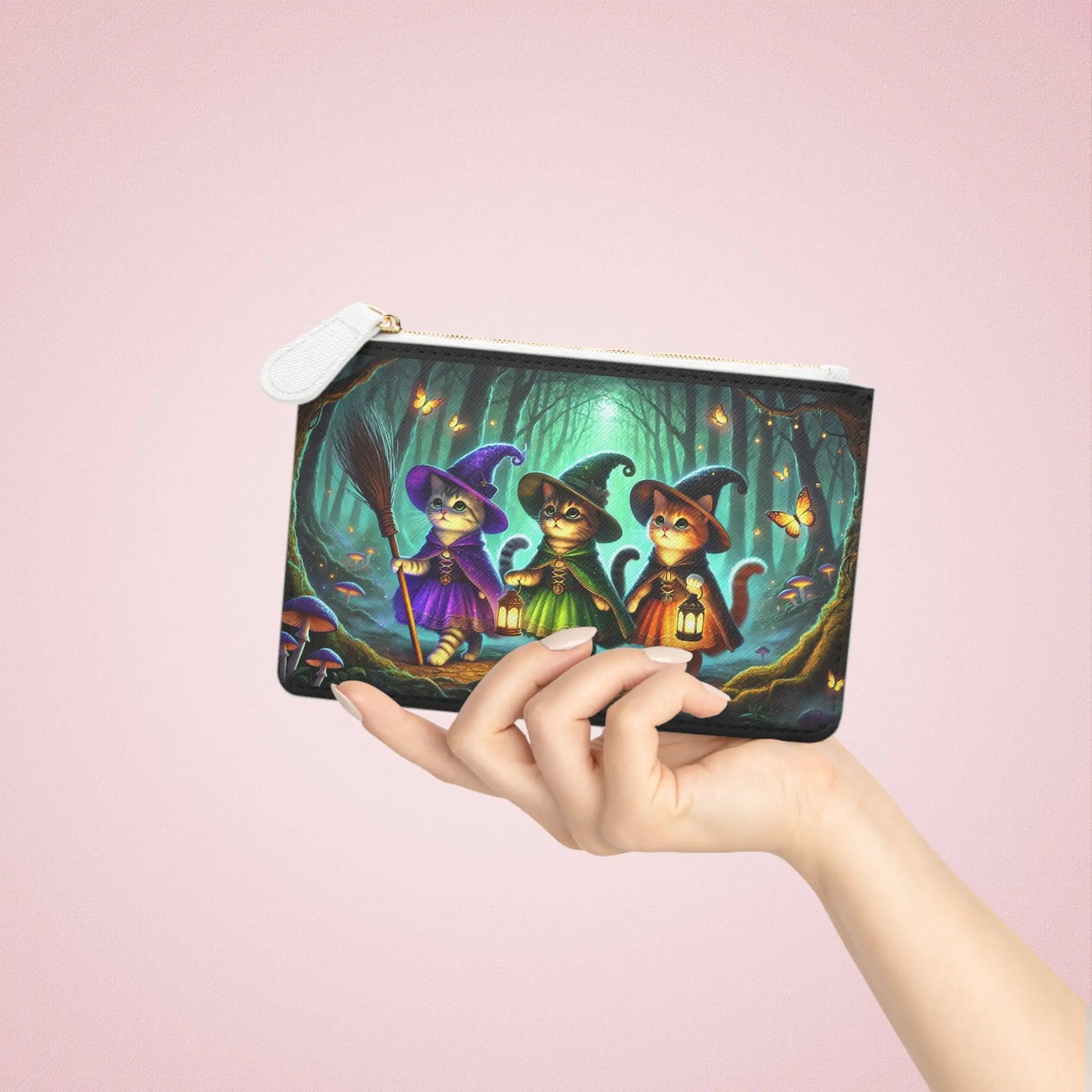 Witchy Cat  -  Mini Clutch Bag - Halloween Accessory   