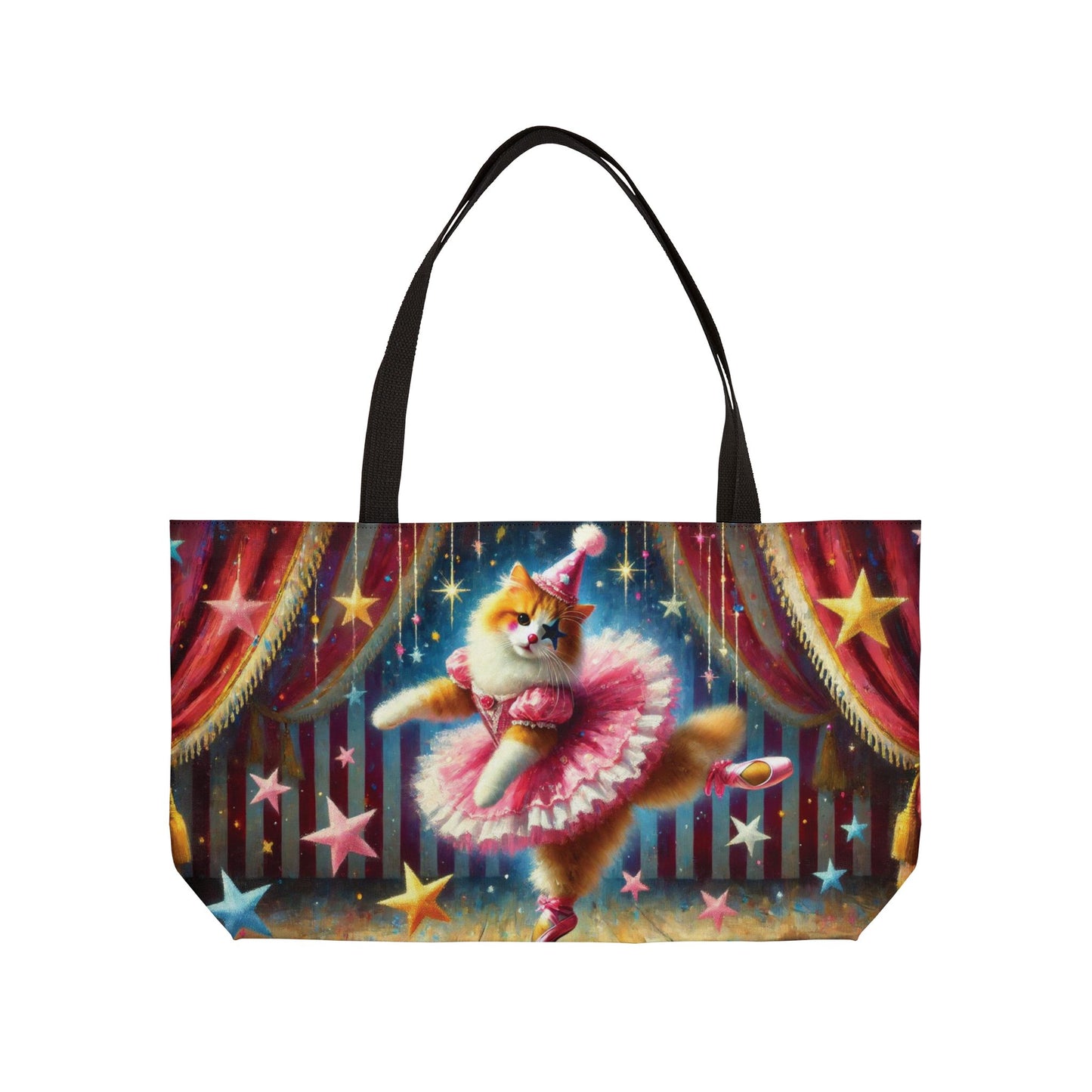 Circus Cat Clown Ballerina  - Weekender Tote Bag   