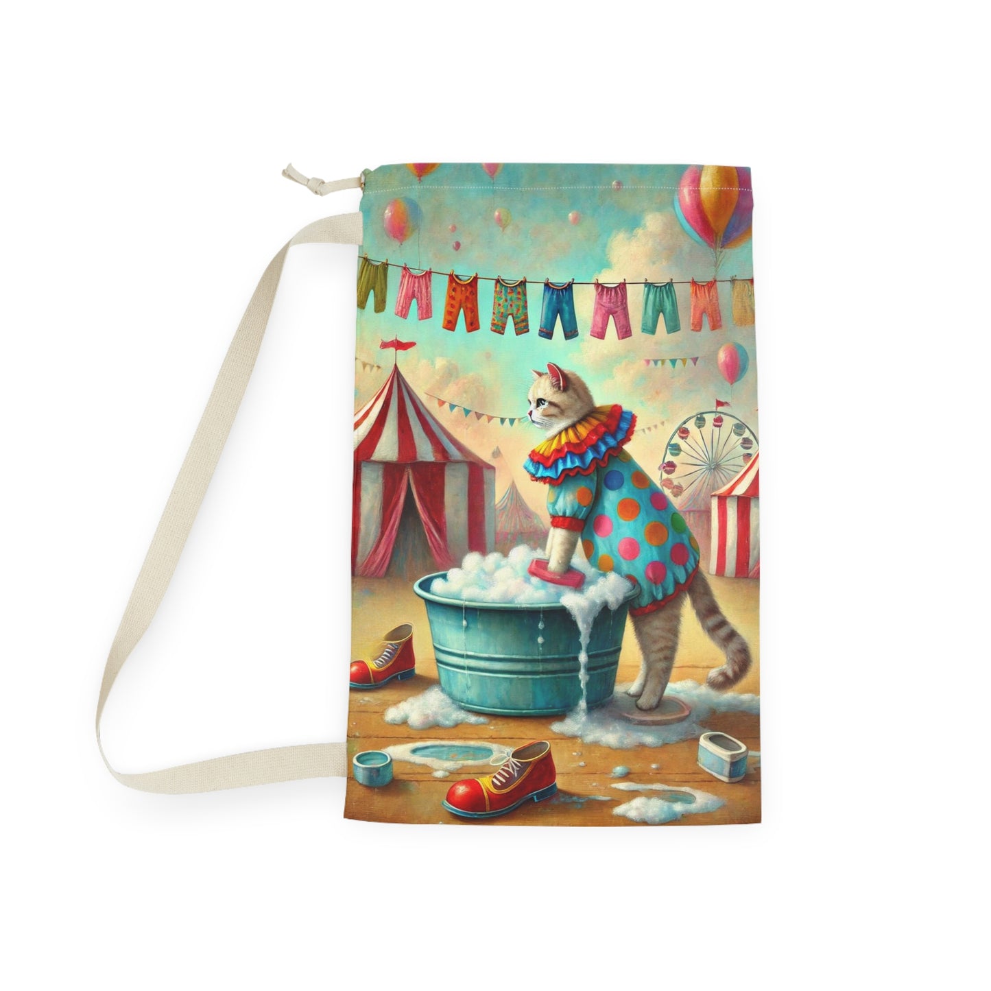 Cat Clown - Circus - Laundry Bag   