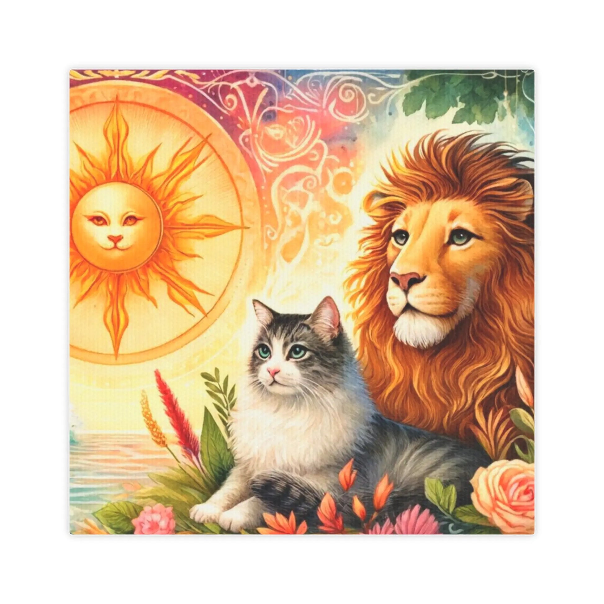 Leo Zodiac - Cat Lover - Wall Art Decor 8x8   