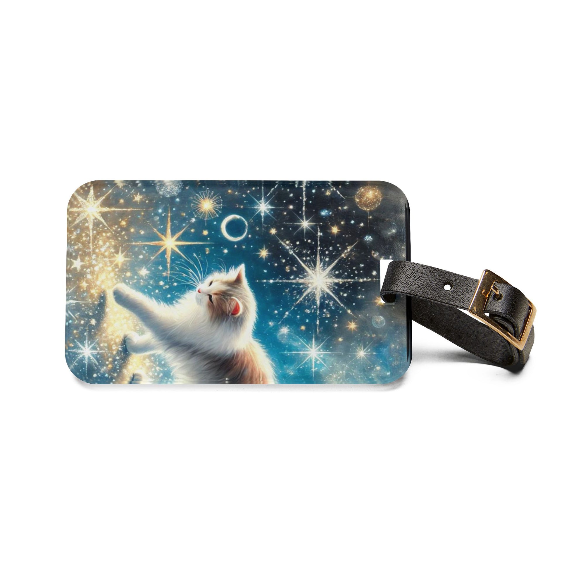 Starry Walk - Cat Lover - Luggage Tag - Travel Gift   