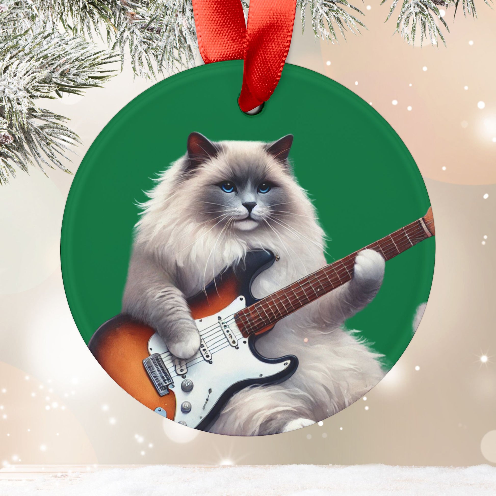 Guitar - Cat Musician - Ornament   