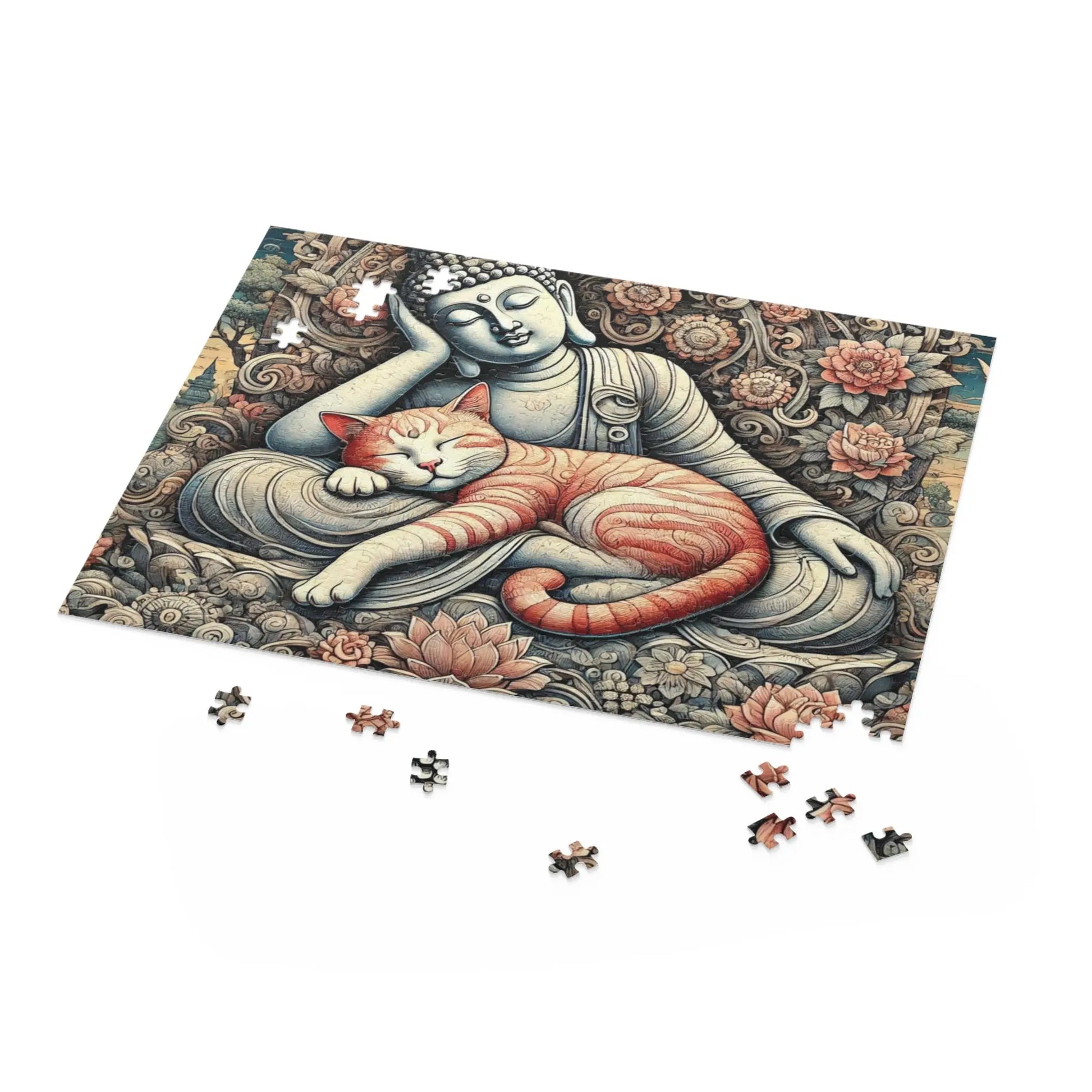 Resting Buddha Cat Naps - Cat Lover Gift 120, 252, or 500 -piece options   