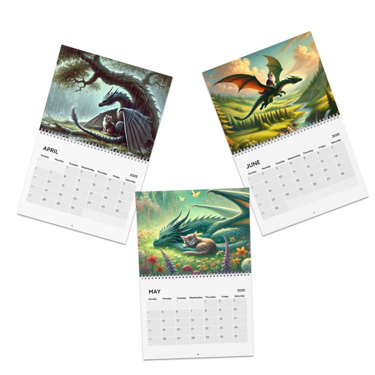 Fantasy - Cat Dragon Rider - Calendar (2025)   